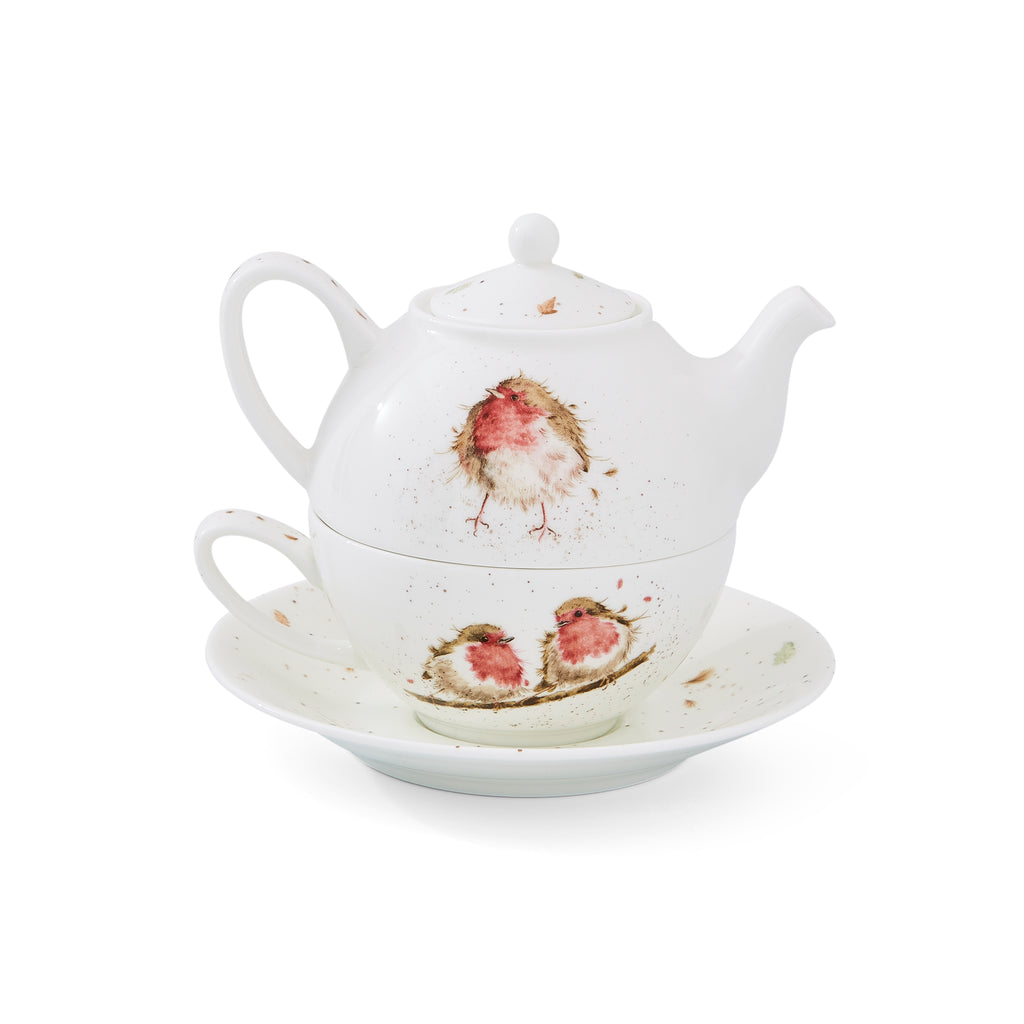 Wrendale Designs Tea For One with Saucer (Robins) 0.30L Boxed Set