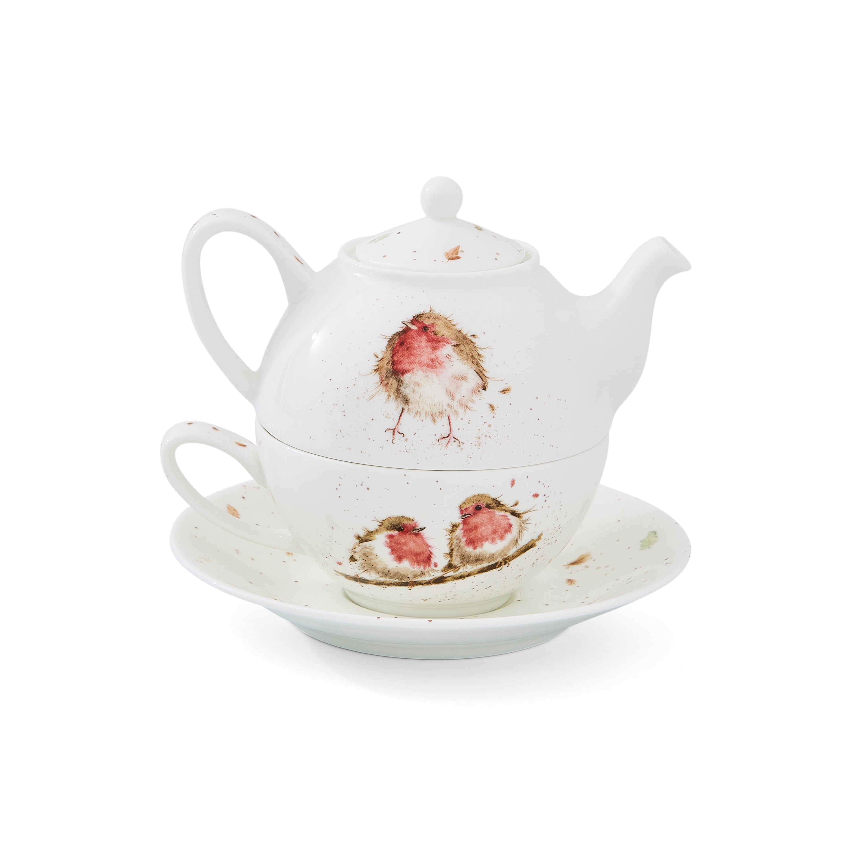 Wrendale Designs Tea For One with Saucer (Robins) 0.30L Boxed Set