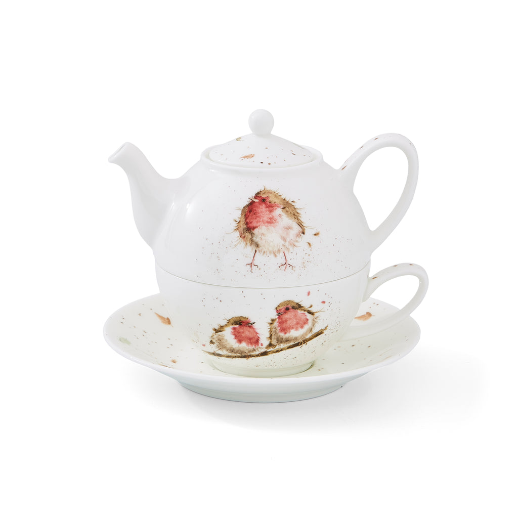 Wrendale Designs Tea For One with Saucer (Robins) 0.30L Boxed Set