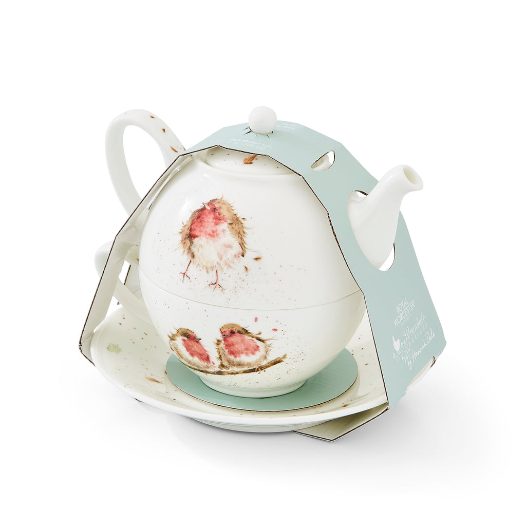 Wrendale Designs Tea For One with Saucer (Robins) 0.30L Boxed Set