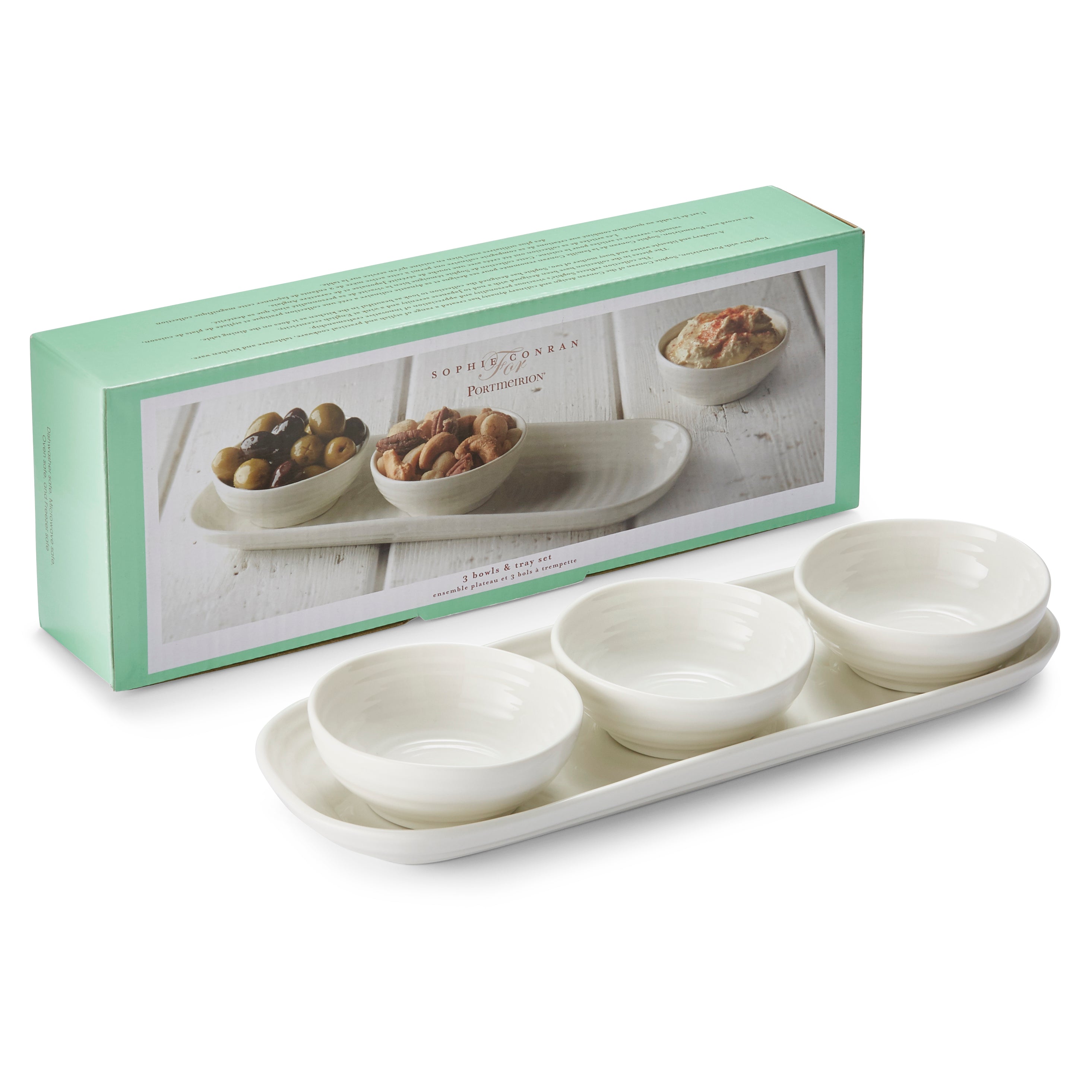 Sophie Conran for Portmeirion 3 Bowl & Tray Set Tray 27.5cm x 10cm
Bowl 8cm Boxed Set
