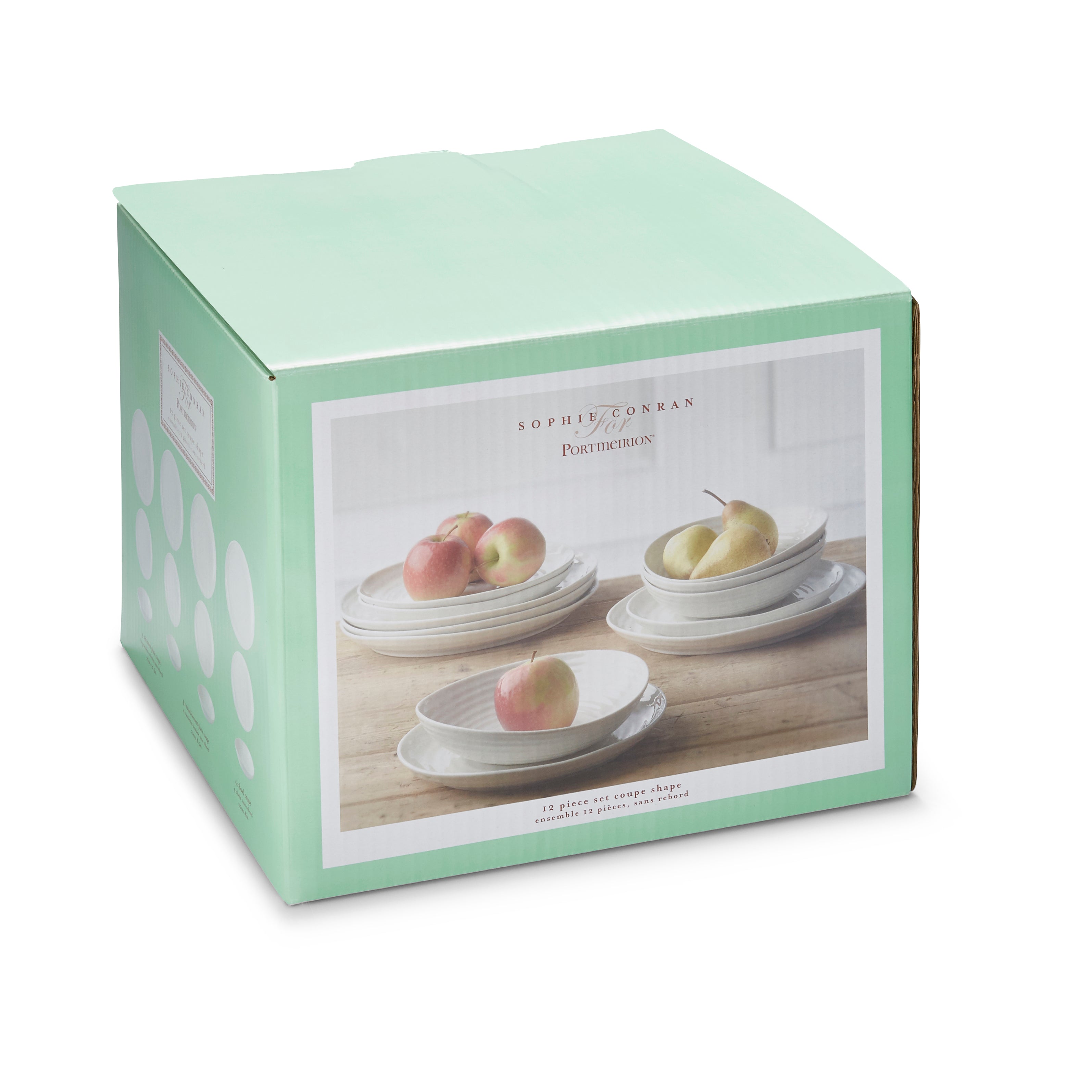 Sophie Conran for Portmeirion 12 Piece Coupe Set 4 x 27cm/10.5" Coupe Plate, 4 x 22cm/8.5" Coupe Plate, 4 x 20cm/8" Bowl Boxed Set