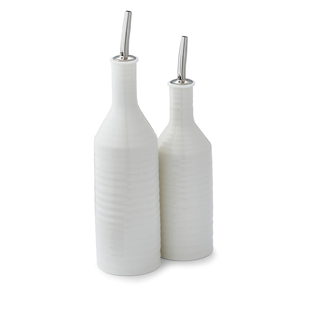 Sophie Conran for Portmeirion Oil & Vinegar Drizzler Set Oil 26.5cm, Vinegar 23cm Boxed Set