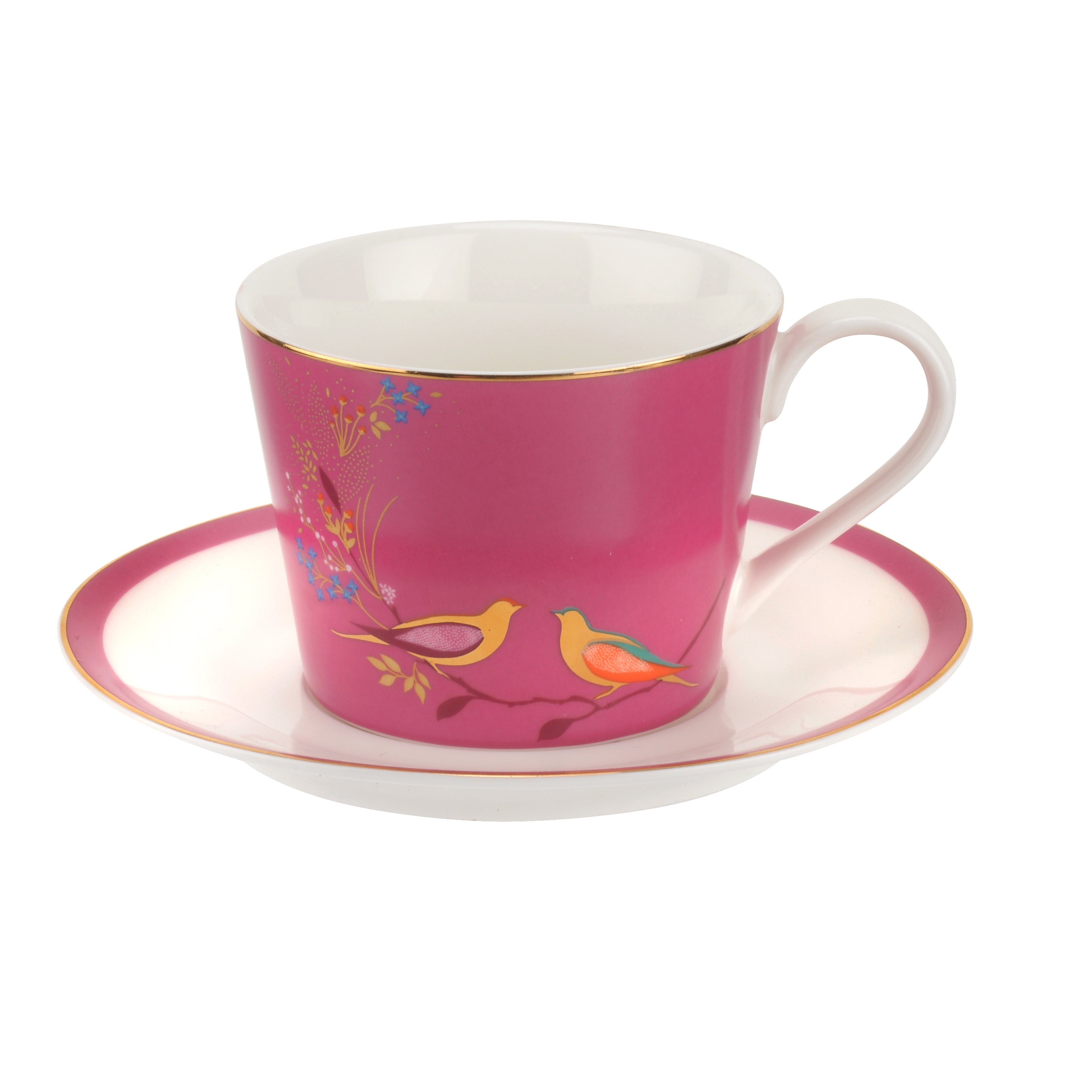 Sara Miller London Artisanne Noir Collection Teacup & Saucer - Pink 0.20L Single