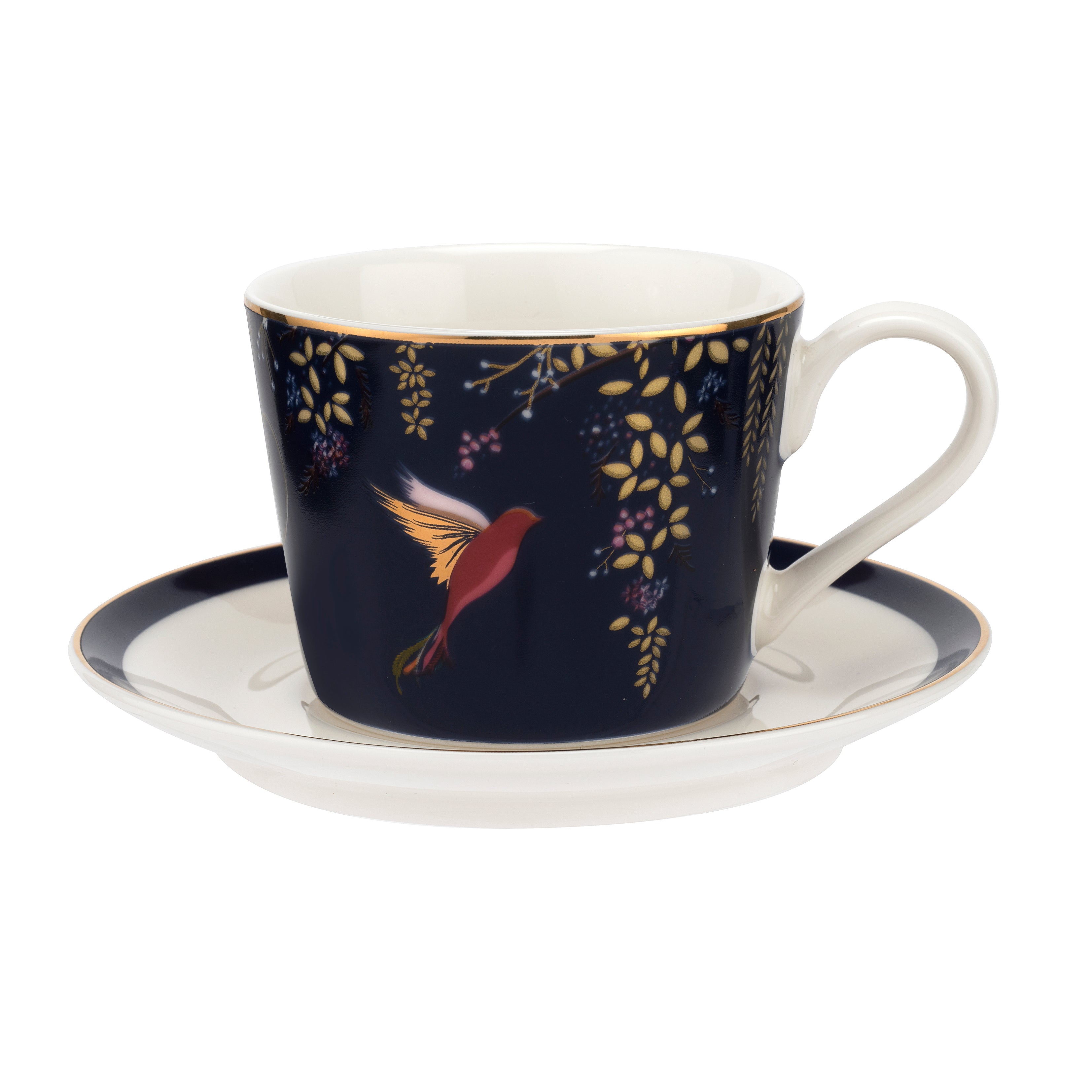 Sara Miller London Artisanne Noir Collection Teacup & Saucer - Navy 0.20L Single