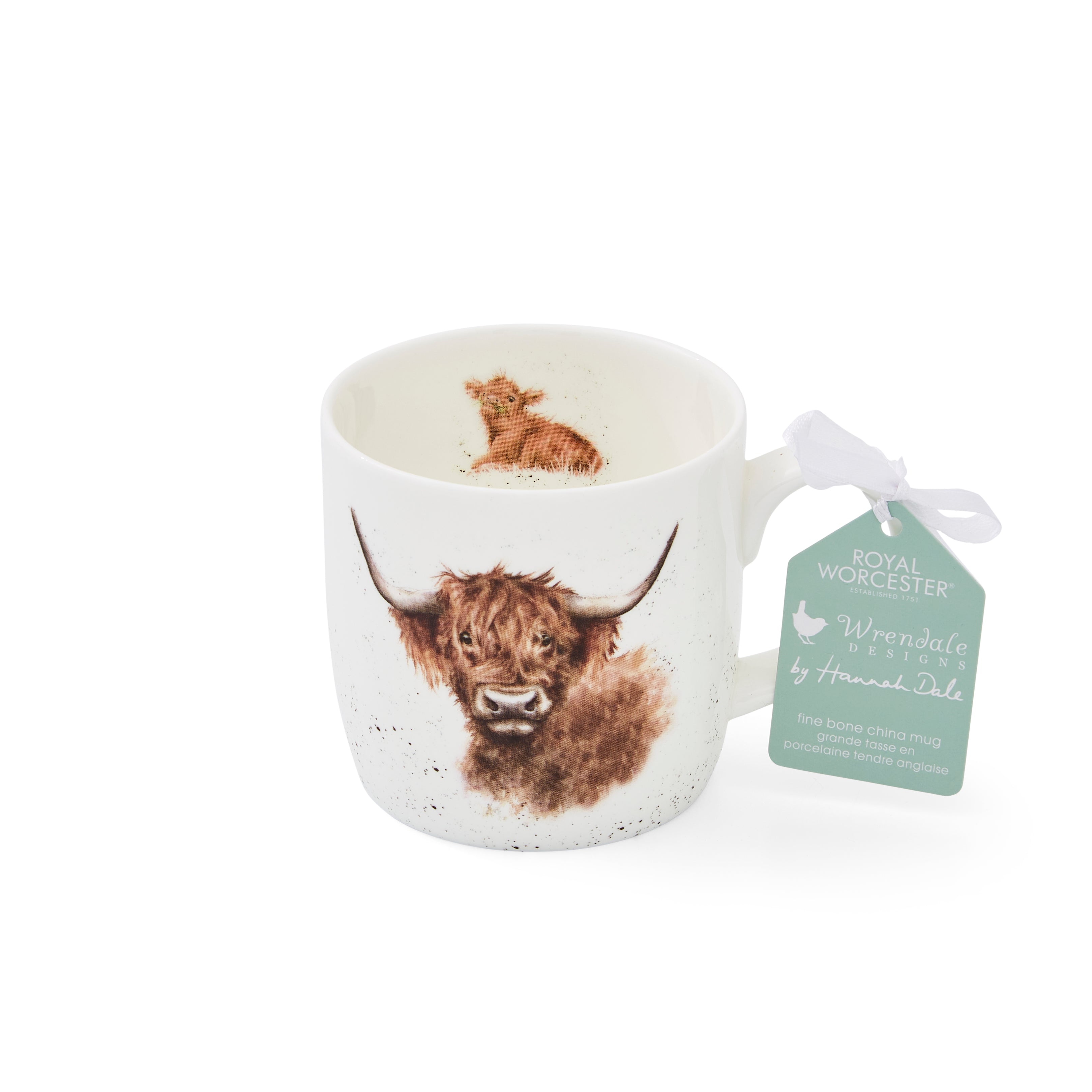 Royal Worcester Wrendale Designs Highland Cow (Cow) 0.31L Set of 6