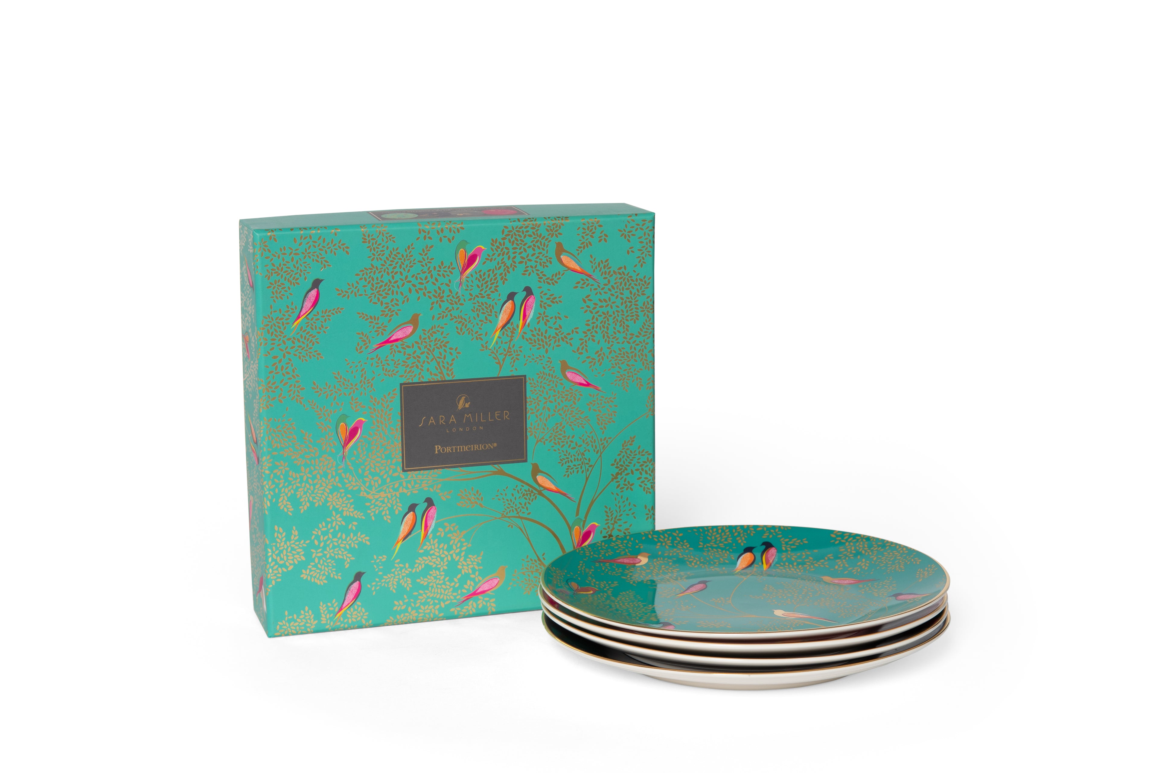Sara Miller London Artisanne Noir Collection Cake Plates - Assorted - Set of 4 20cm Boxed Set