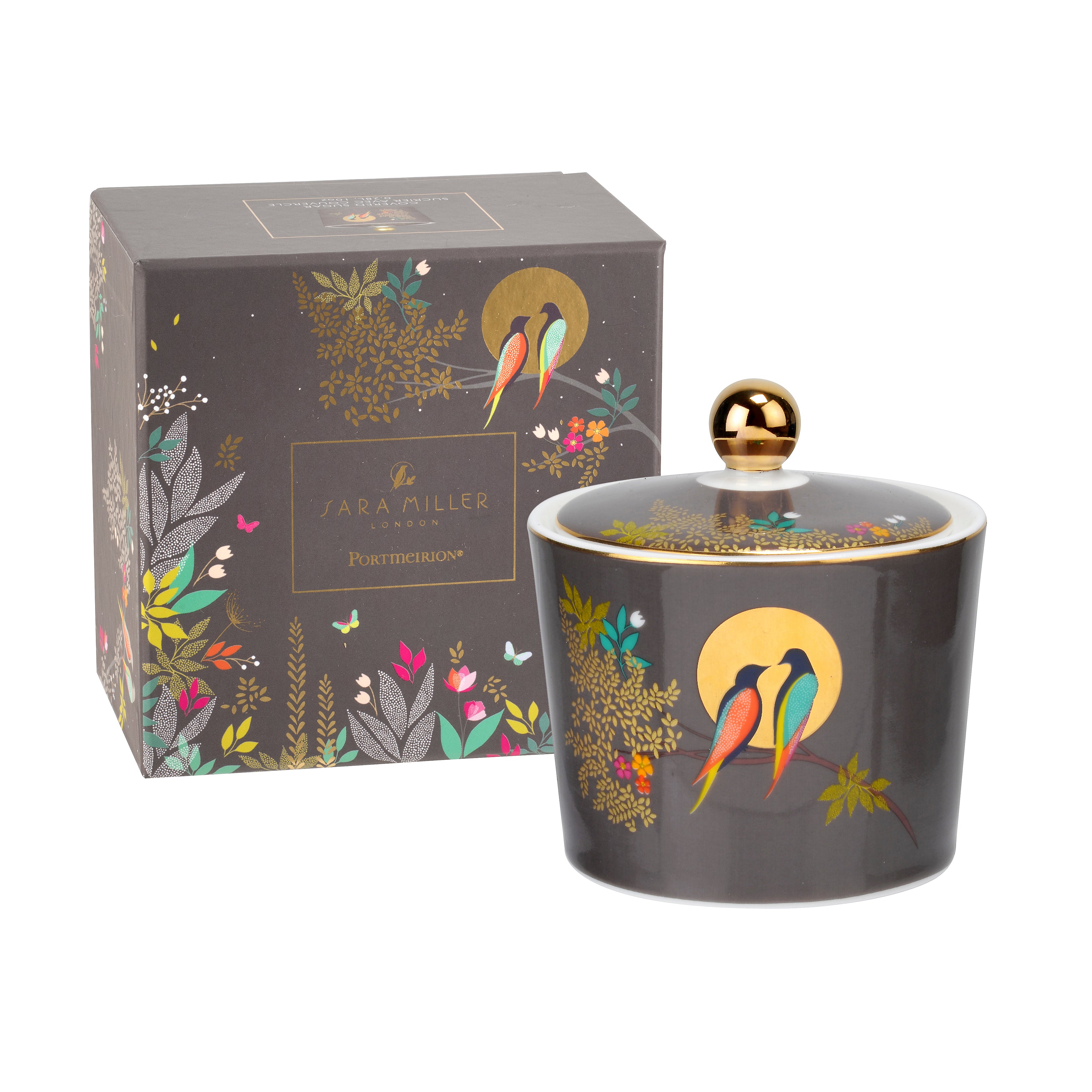 Sara Miller London Artisanne Noir Collection Covered Sugar Bowl 0.28L Single