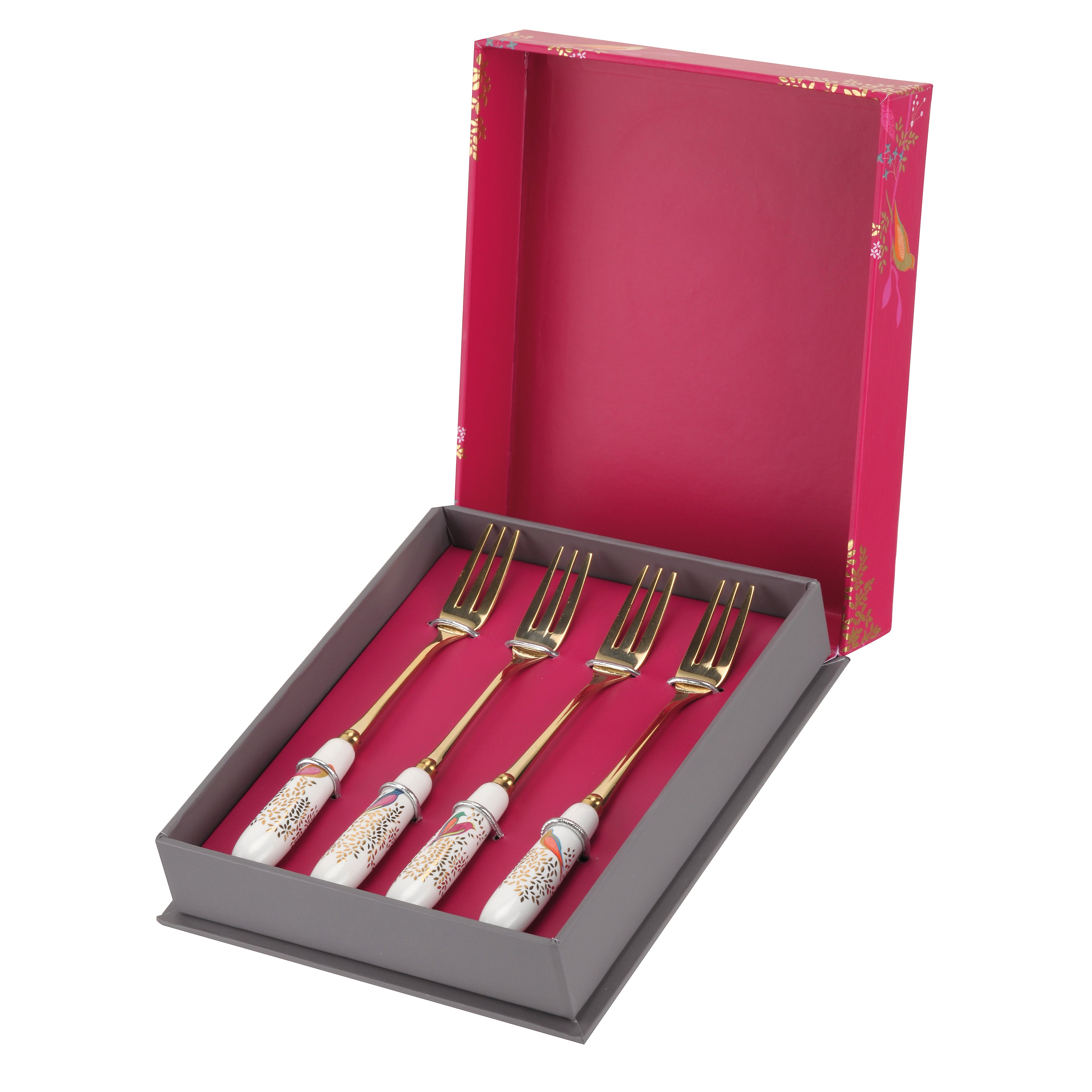 Sara Miller London Artisanne Noir Collection Pastry Forks - Set of 4 15cm Boxed Set