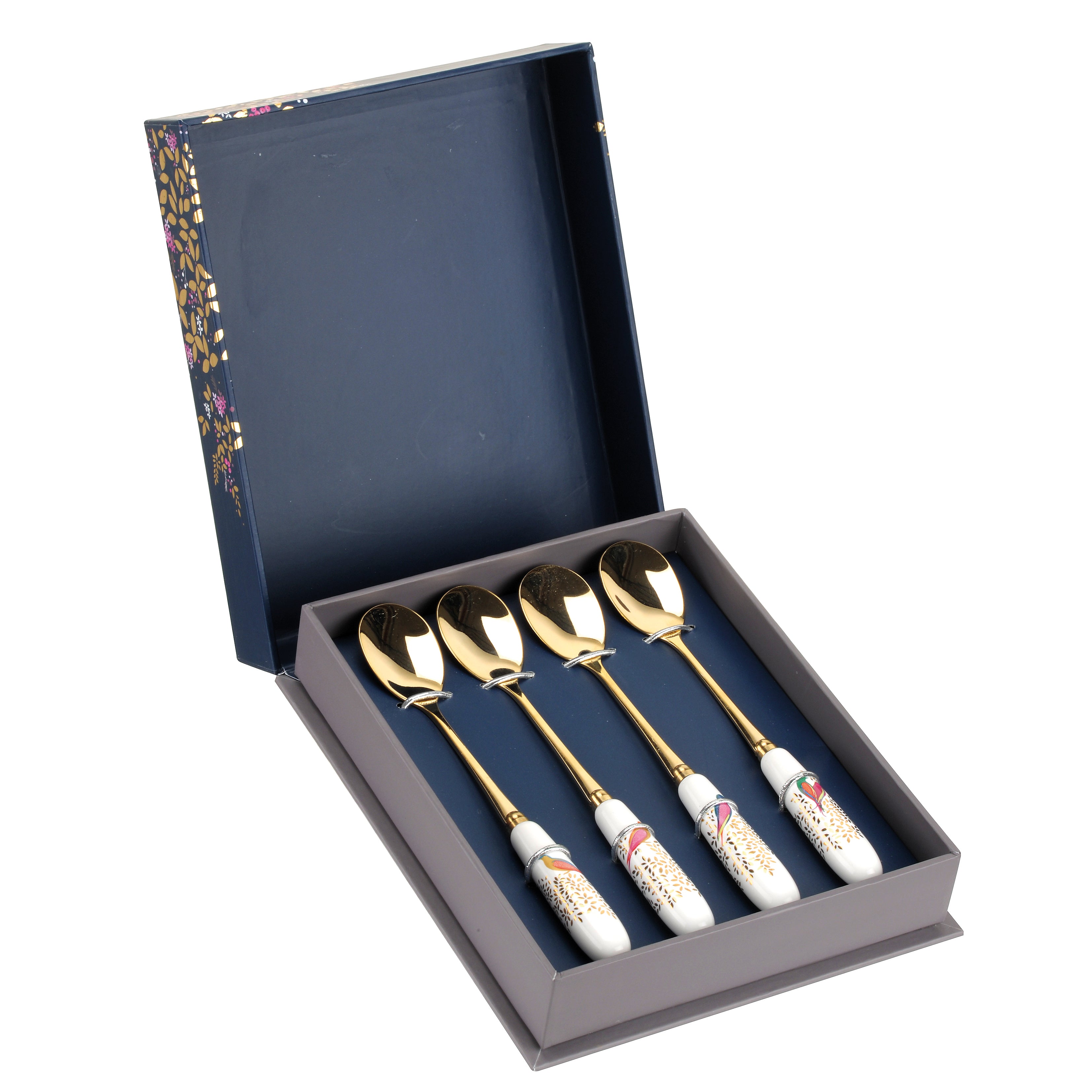 Sara Miller London Artisanne Noir Collection Teaspoons - Set of 4 15cm Boxed Set