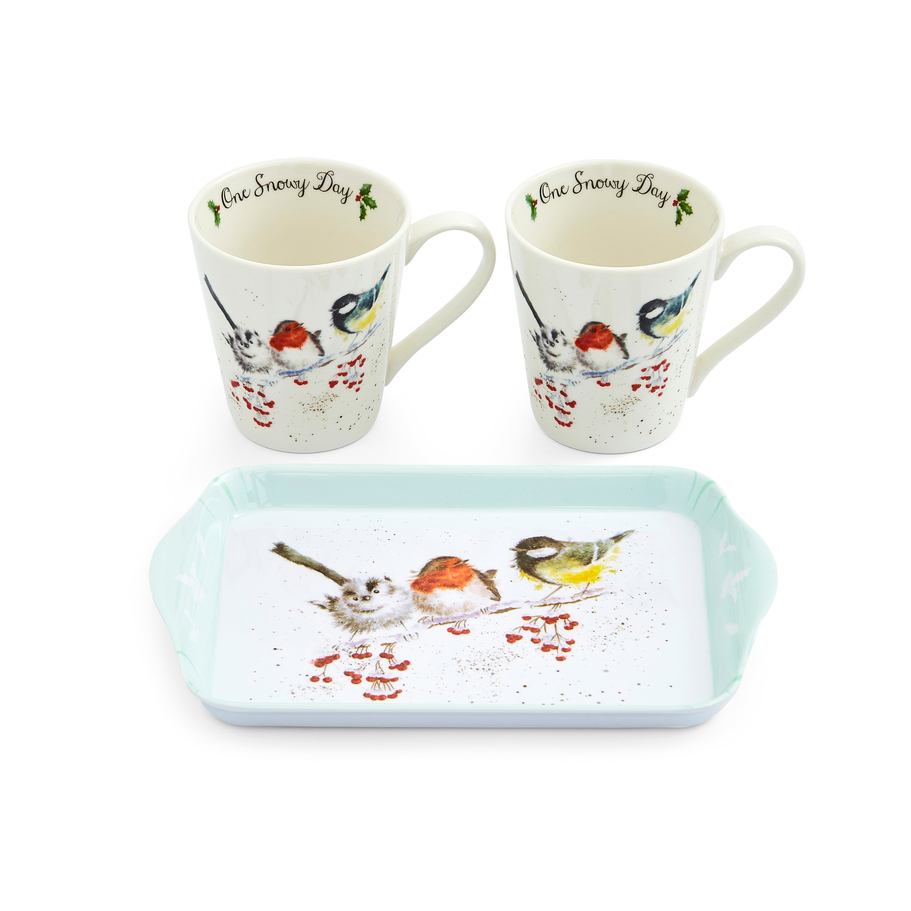 WreWrendale Designs - Christmas Collectionsndale Designs Coloured Collection One Snowy Day (Birds) Mug 0.18L 
Tray 21 x 14cm Single