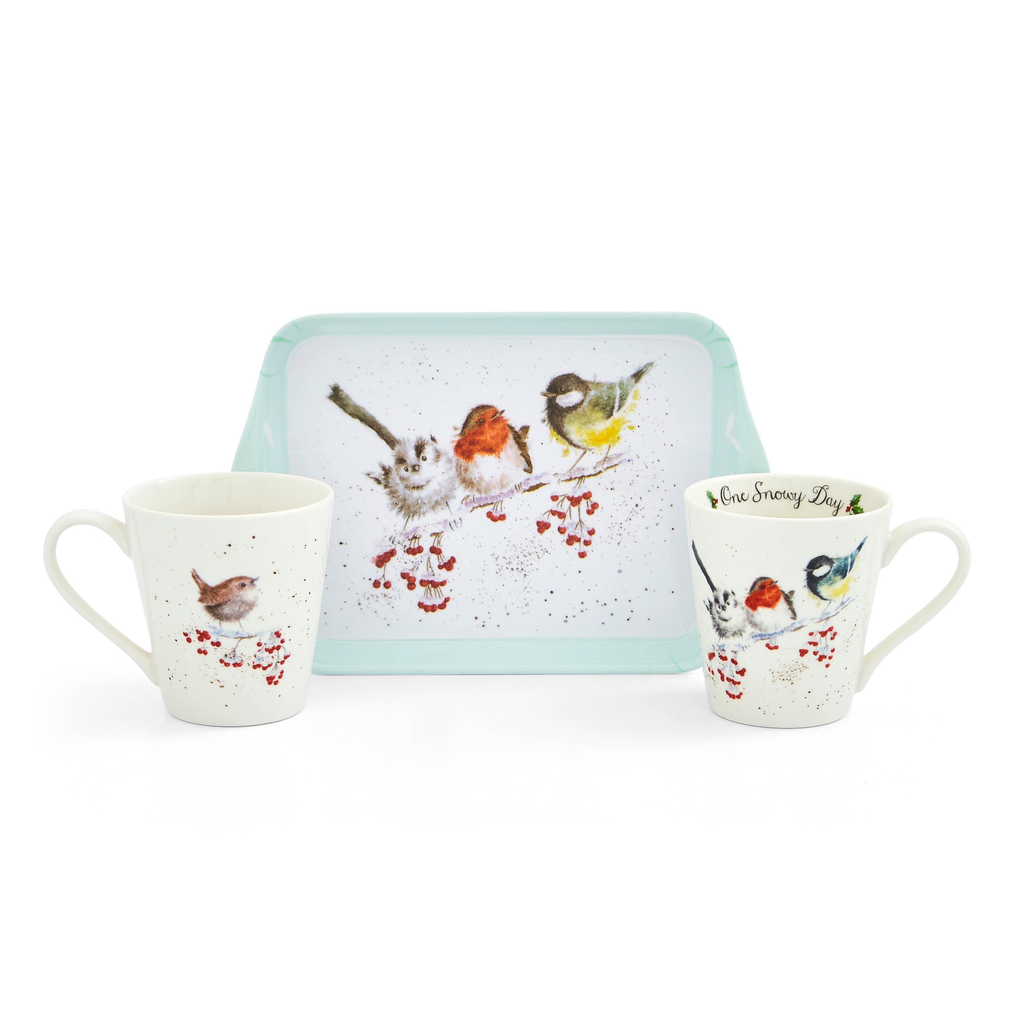 WreWrendale Designs - Christmas Collectionsndale Designs Coloured Collection One Snowy Day (Birds) Mug 0.18L 
Tray 21 x 14cm Single
