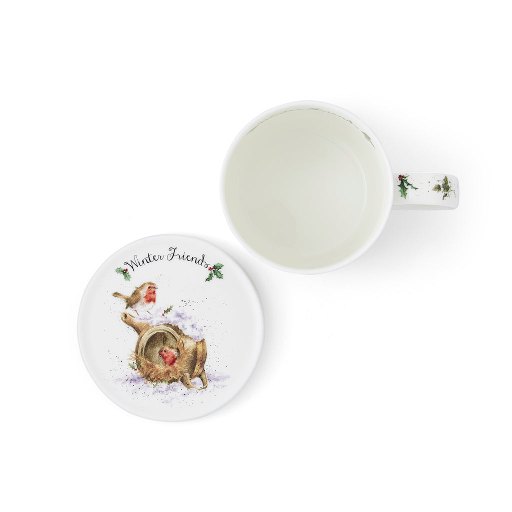 WreWrendale Designs - Christmas Collectionsndale Designs Coloured Collection Winter Friends(Donkey & Robin) Mug 0.31L 
Coaster 9.5cm Boxed Set