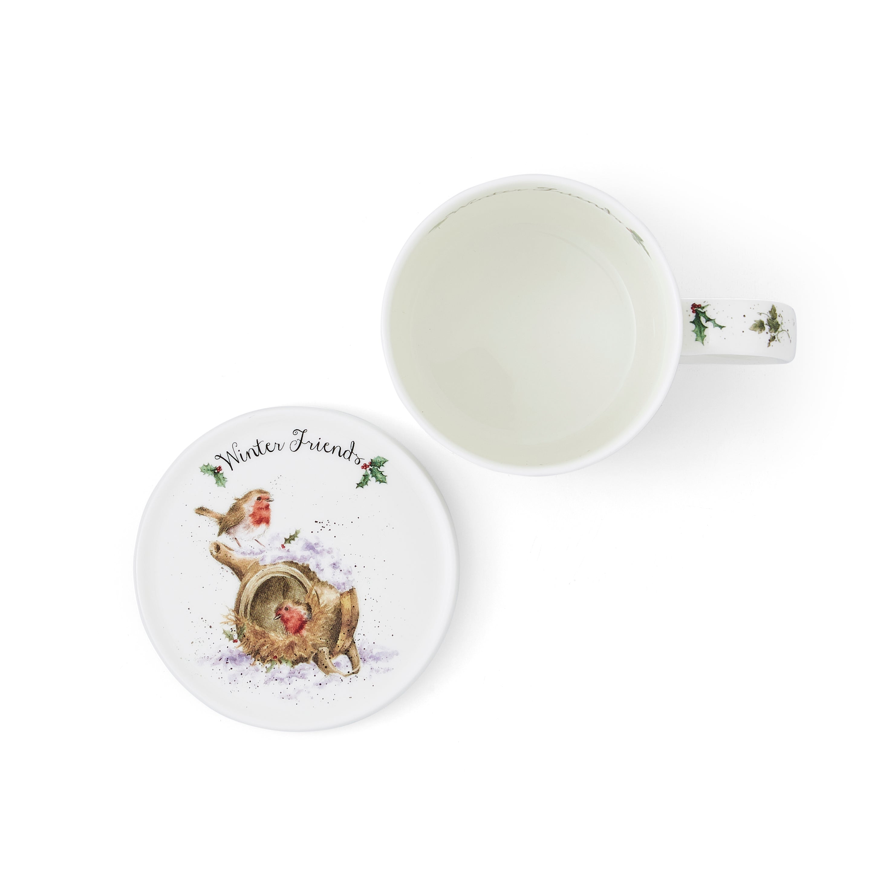 WreWrendale Designs - Christmas Collectionsndale Designs Coloured Collection Winter Friends(Donkey & Robin) Mug 0.31L 
Coaster 9.5cm Boxed Set