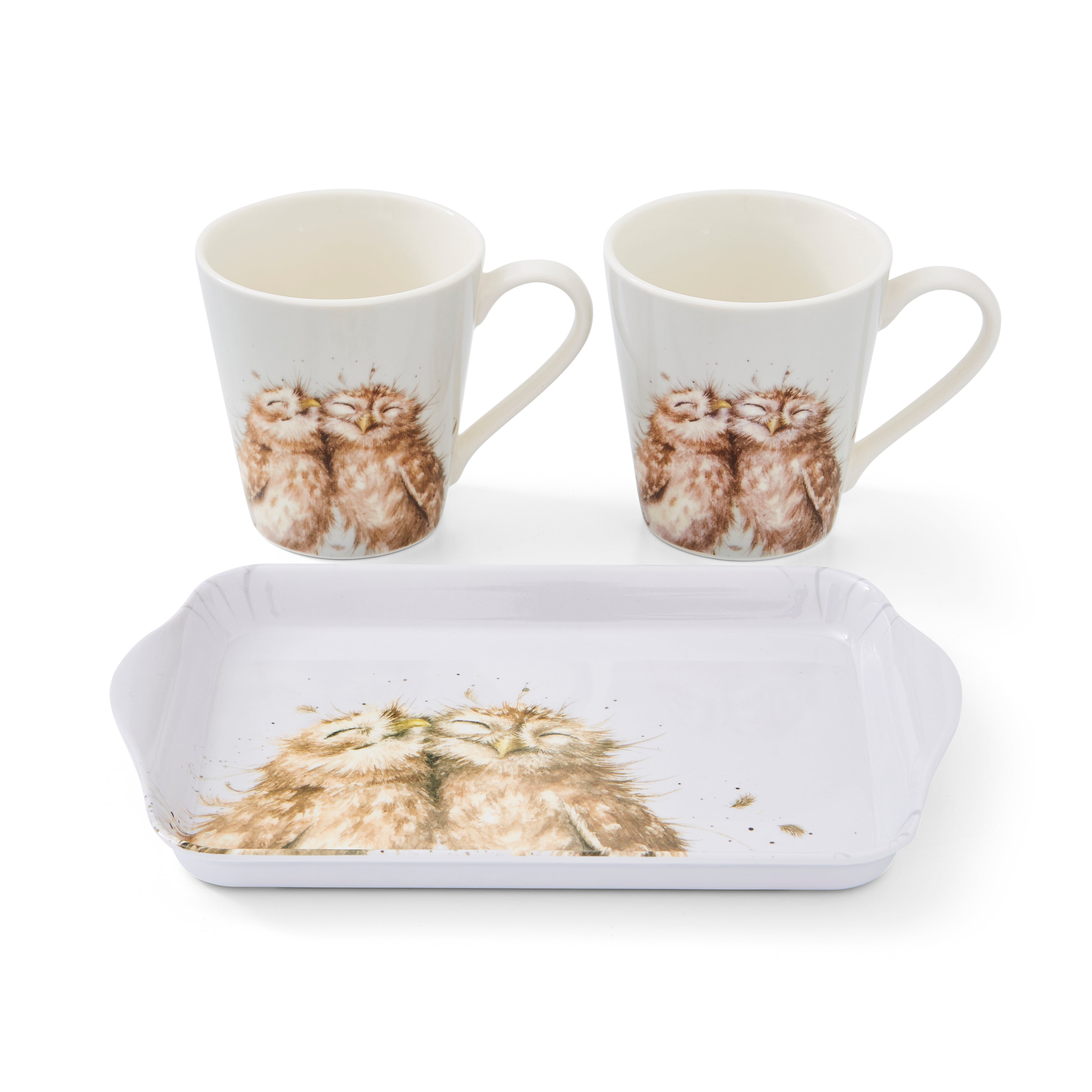 "Pimpernel  Wrendale  Coloured Collection - Owl Mug 0.18L 
Tray 21 x 14cm Single "