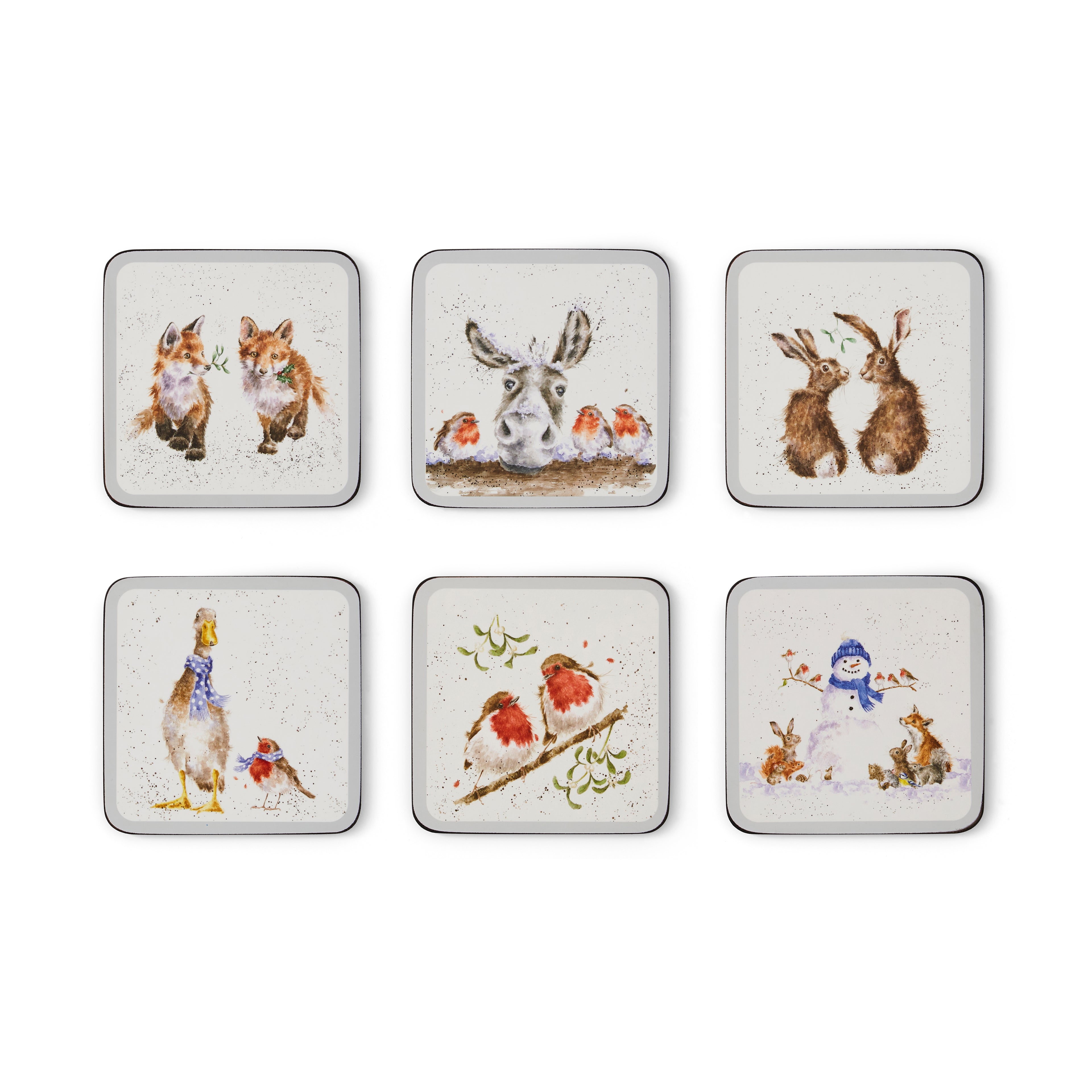 WreWrendale Designs - Christmas Collectionsndale Designs Coloured Collection Christmas Coasters - Set of 6 10.5 x 10.5cm Boxed Set