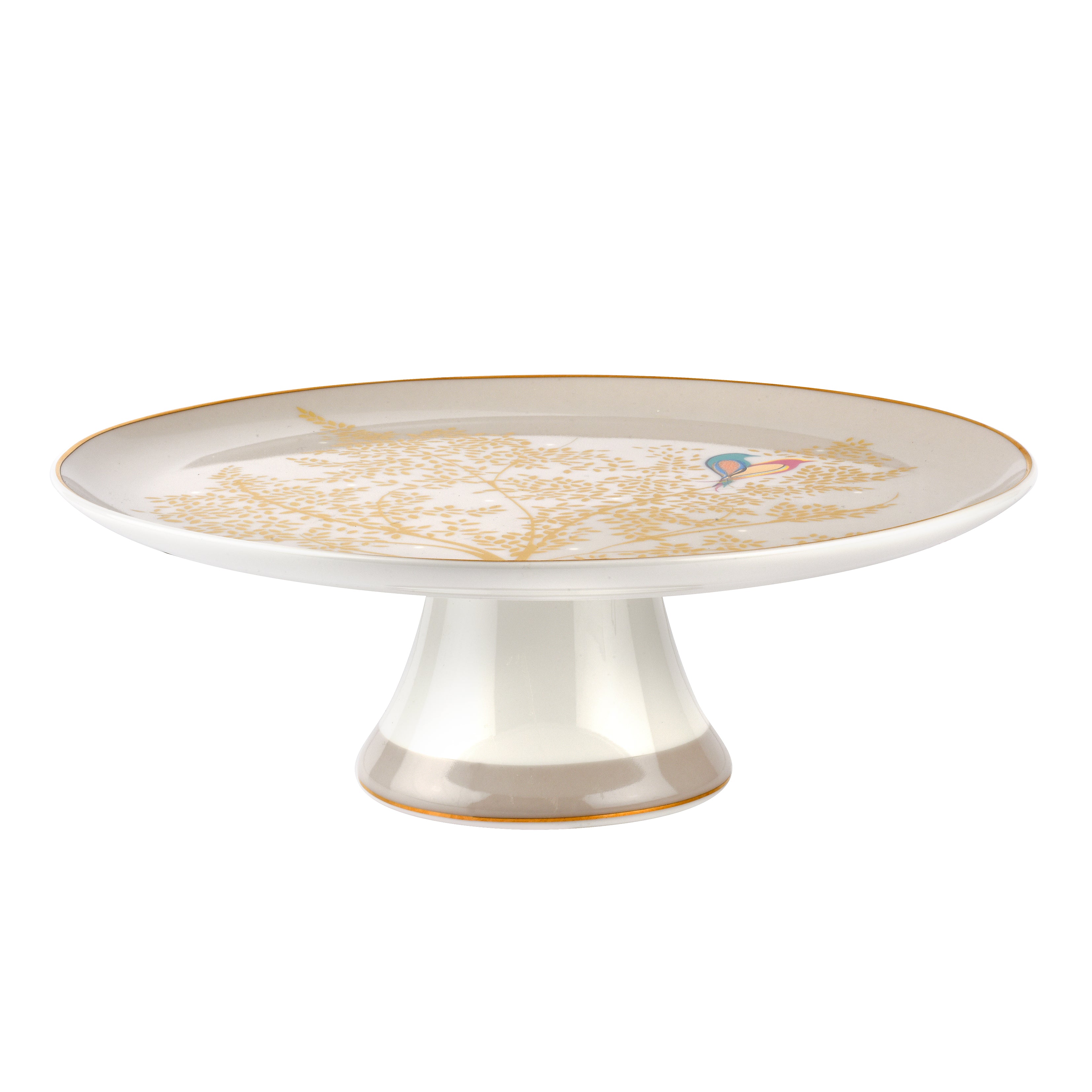 Footed Cake Plate - Light Grey 27cm Single