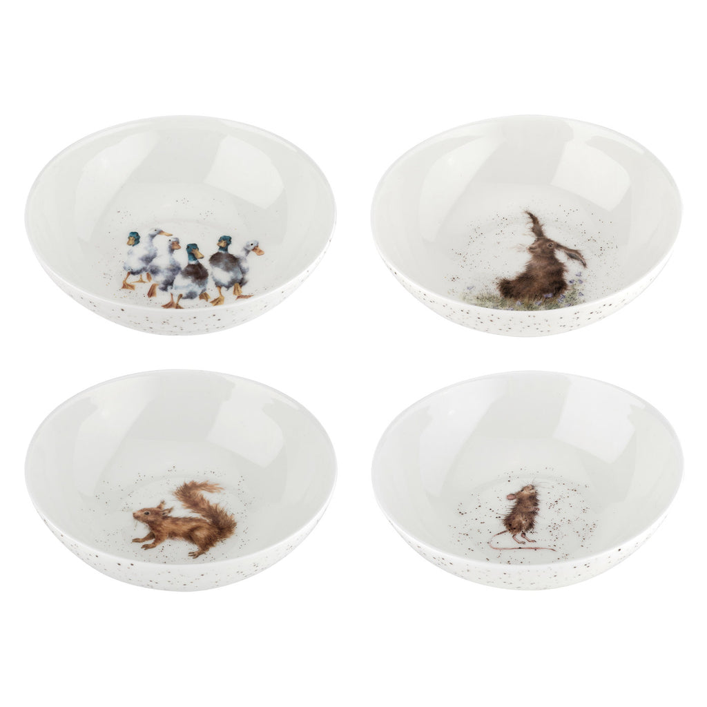 Wrendale Designs Cereal Bowls - Set of 4 (Duck, Mouse, Hare, Squirrel) 15cm Set of 4