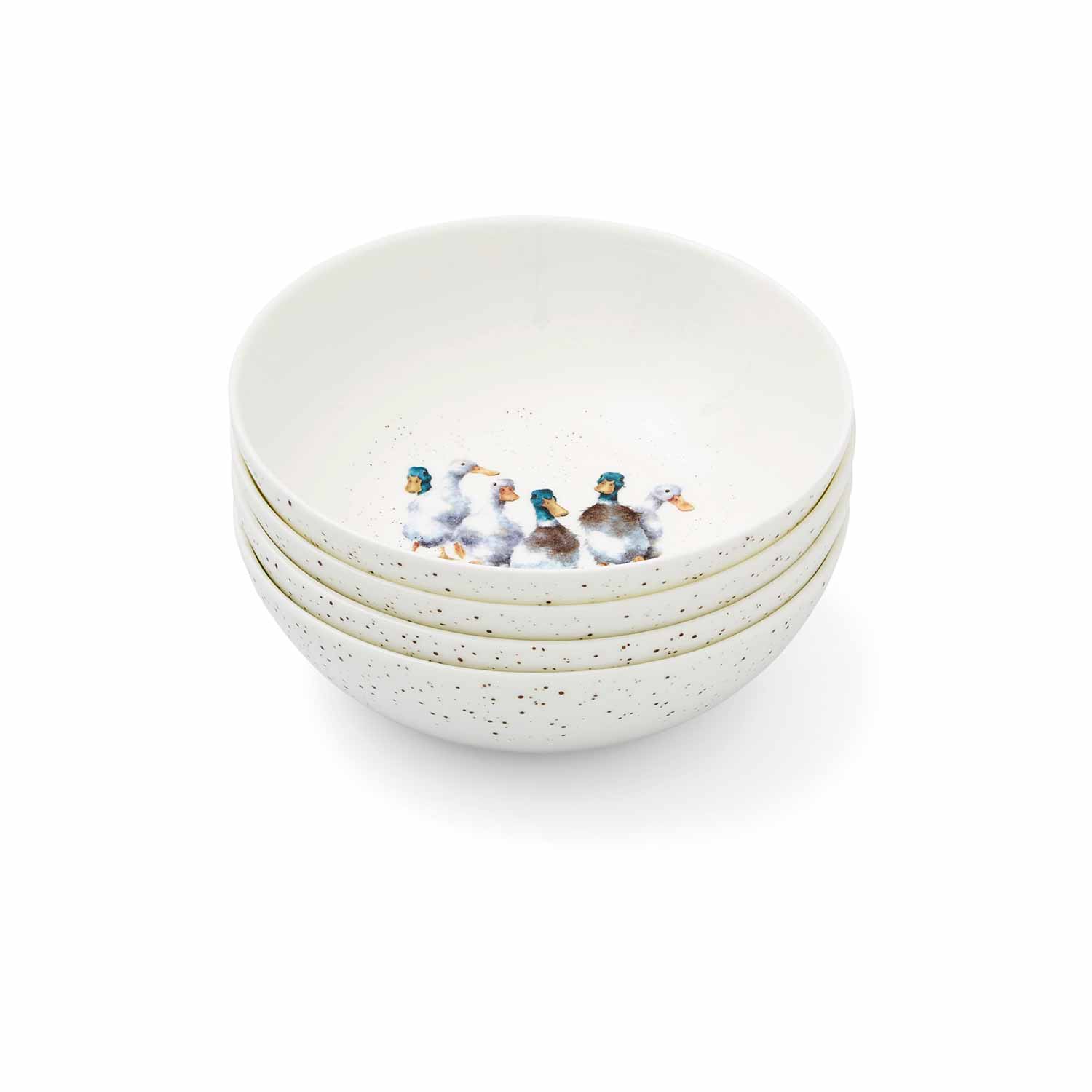 Wrendale Designs Cereal Bowls - Set of 4 (Duck, Mouse, Hare, Squirrel) 15cm Set of 4