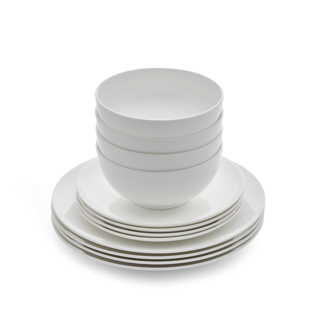 Royal Worcester Serendipity 12 Piece Set Plate 27cm/10.5", Plate 20cm/8", Cereal Bowl 15cm/6" Boxed Set