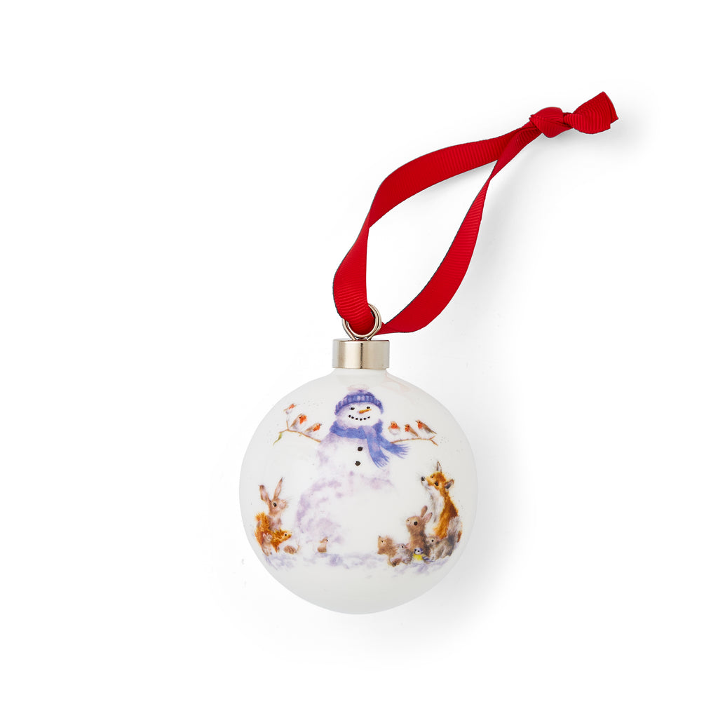 WreWrendale Designs - Christmas Collectionsndale Designs Coloured Collection Bauble - Gathered All Around (Snowman) 7cm diam. Single
