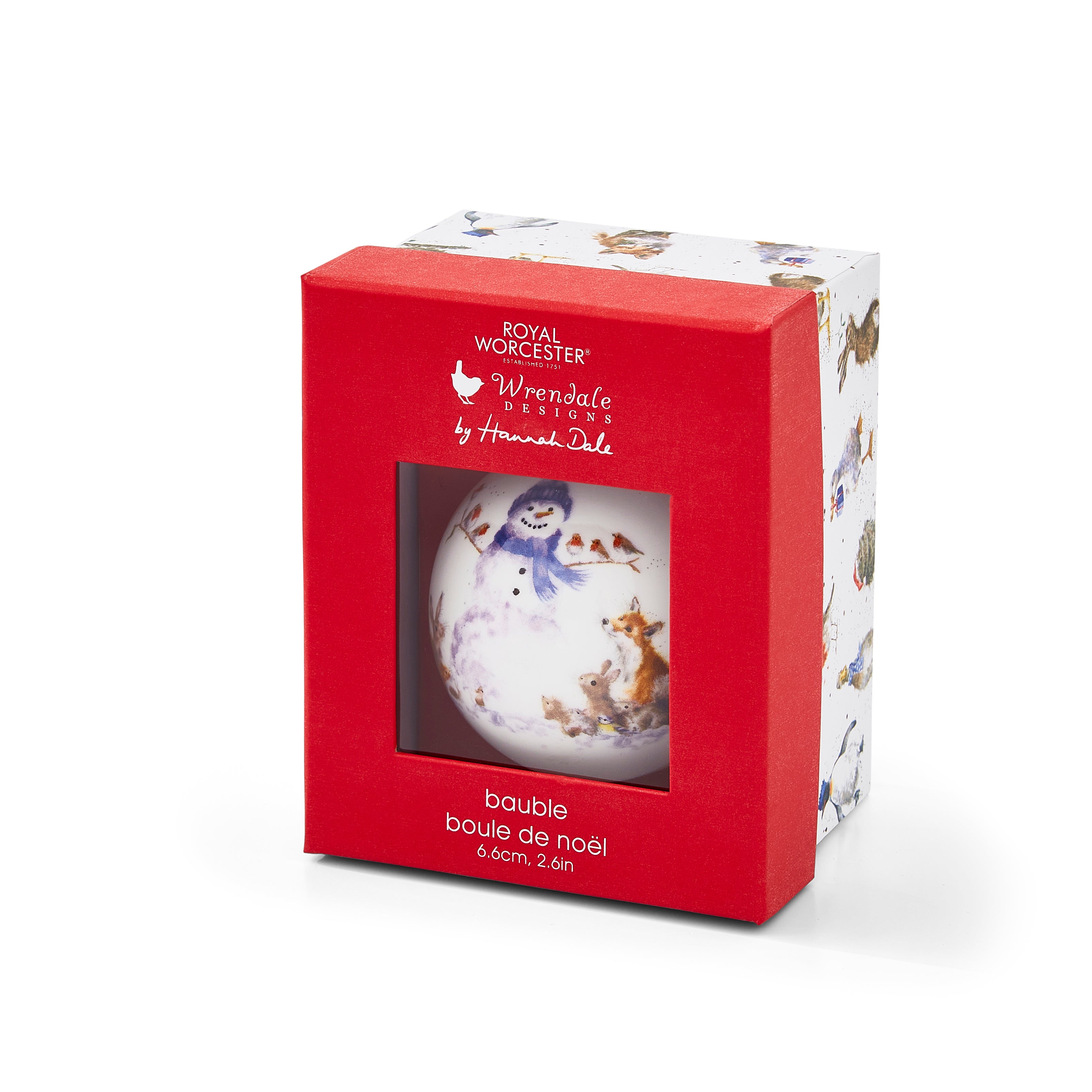 WreWrendale Designs - Christmas Collectionsndale Designs Coloured Collection Bauble - Gathered All Around (Snowman) 7cm diam. Single