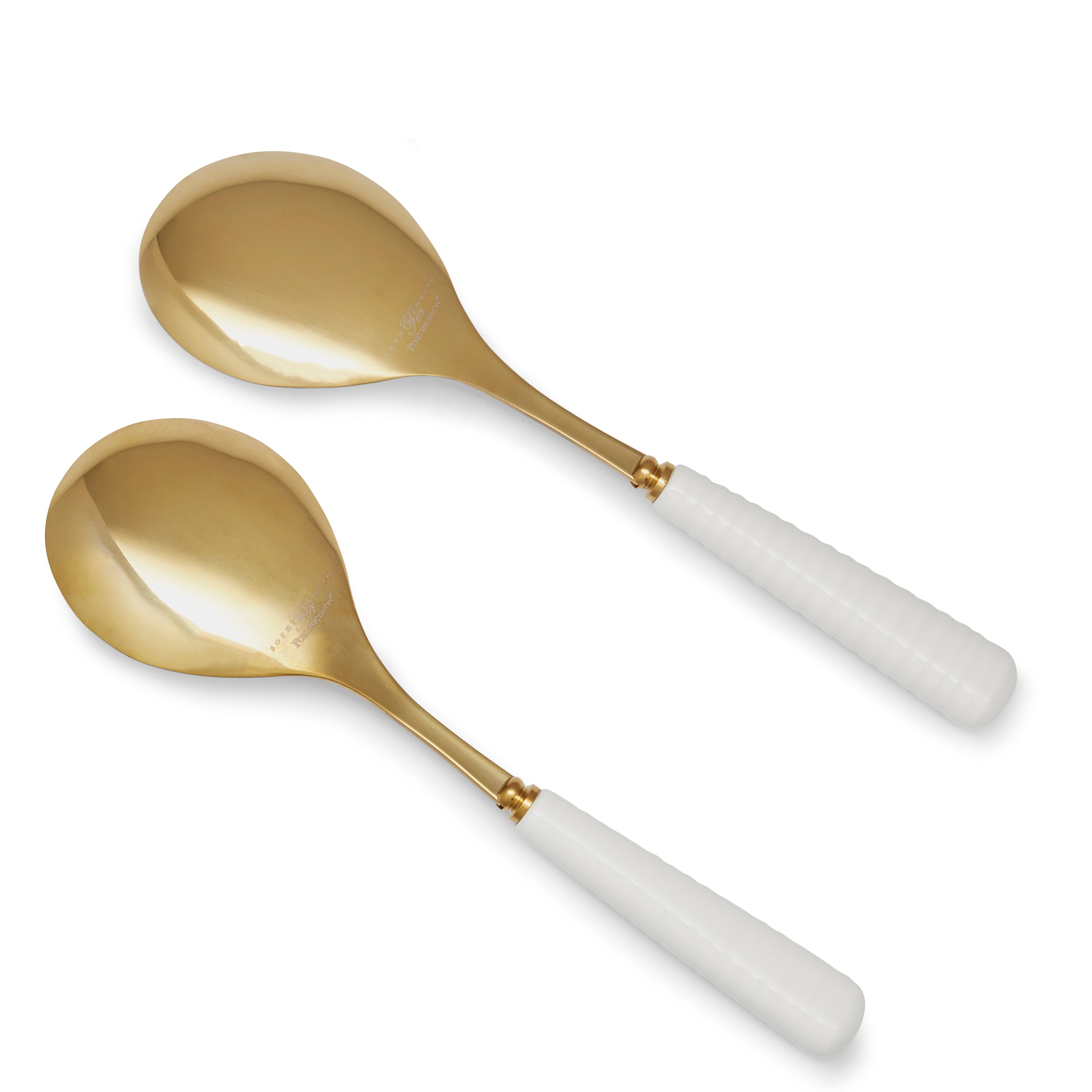 Sophie Conran for Portmeirion Salad Servers (pair spoons) w Gold Metal 25cm Boxed Set