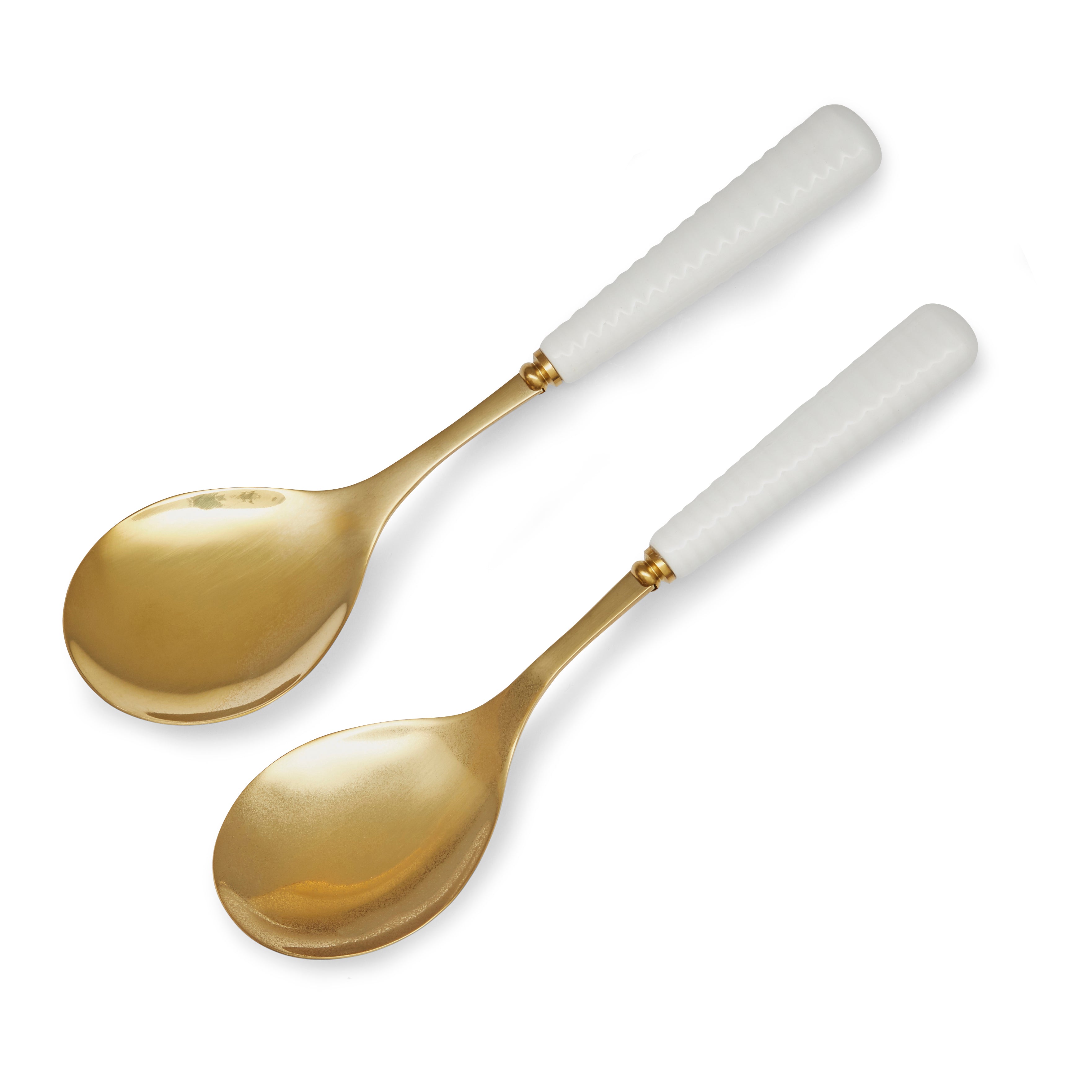 Sophie Conran for Portmeirion Salad Servers (pair spoons) w Gold Metal 25cm Boxed Set
