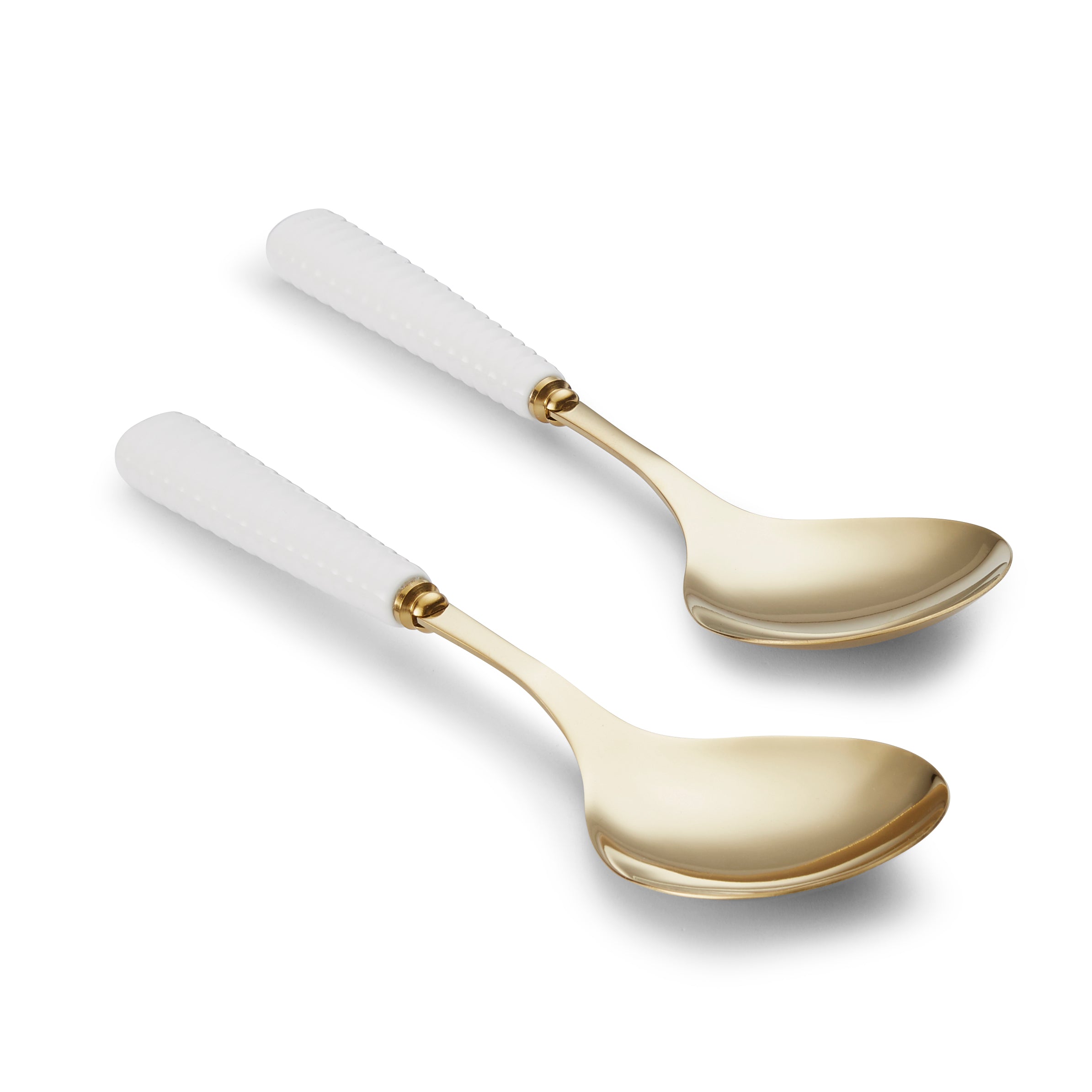 Sophie Conran for Portmeirion Salad Servers (pair spoons) w Gold Metal 25cm Boxed Set