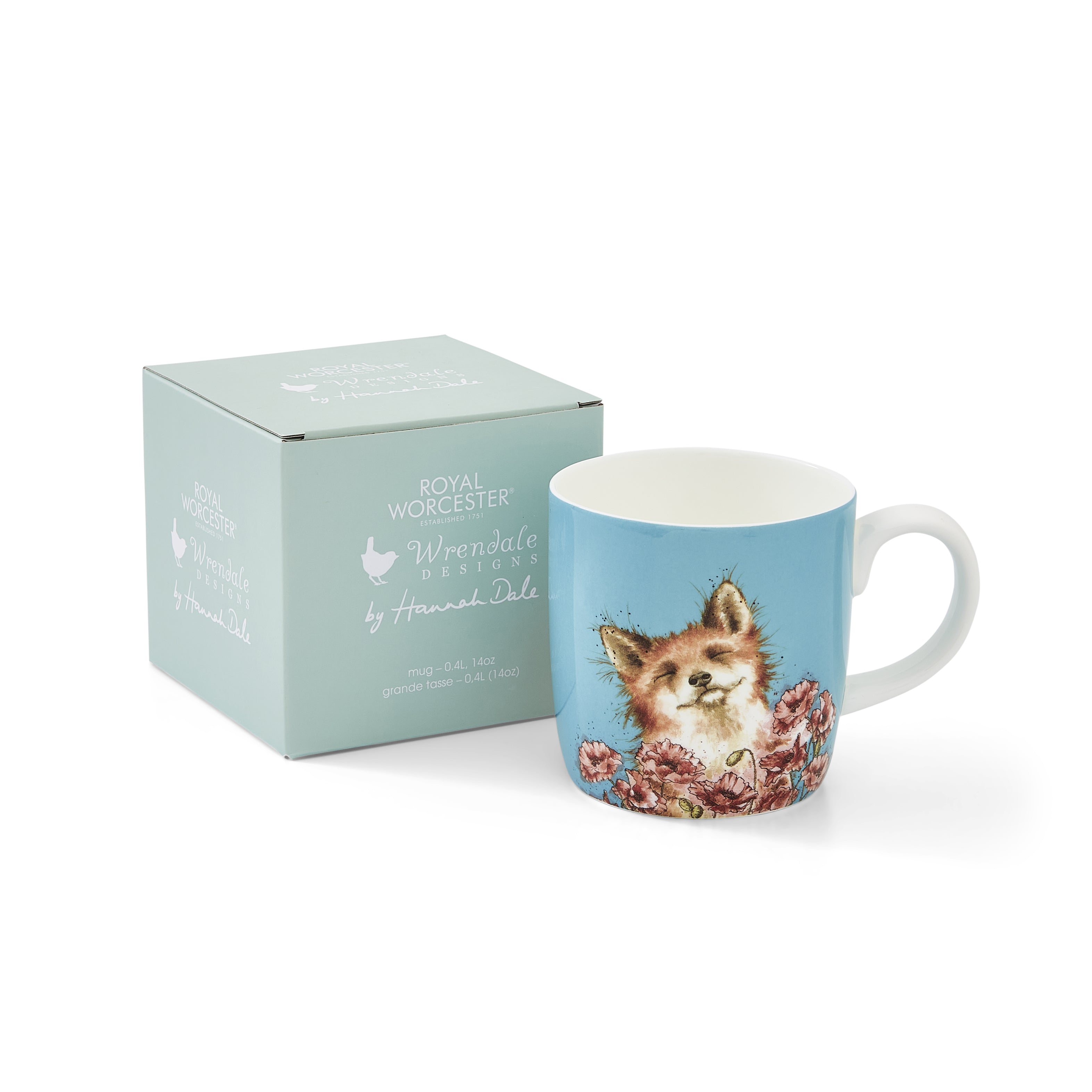 Wrendale Designs Coloured Collection Poppy Field (Fox) 0.40L Single