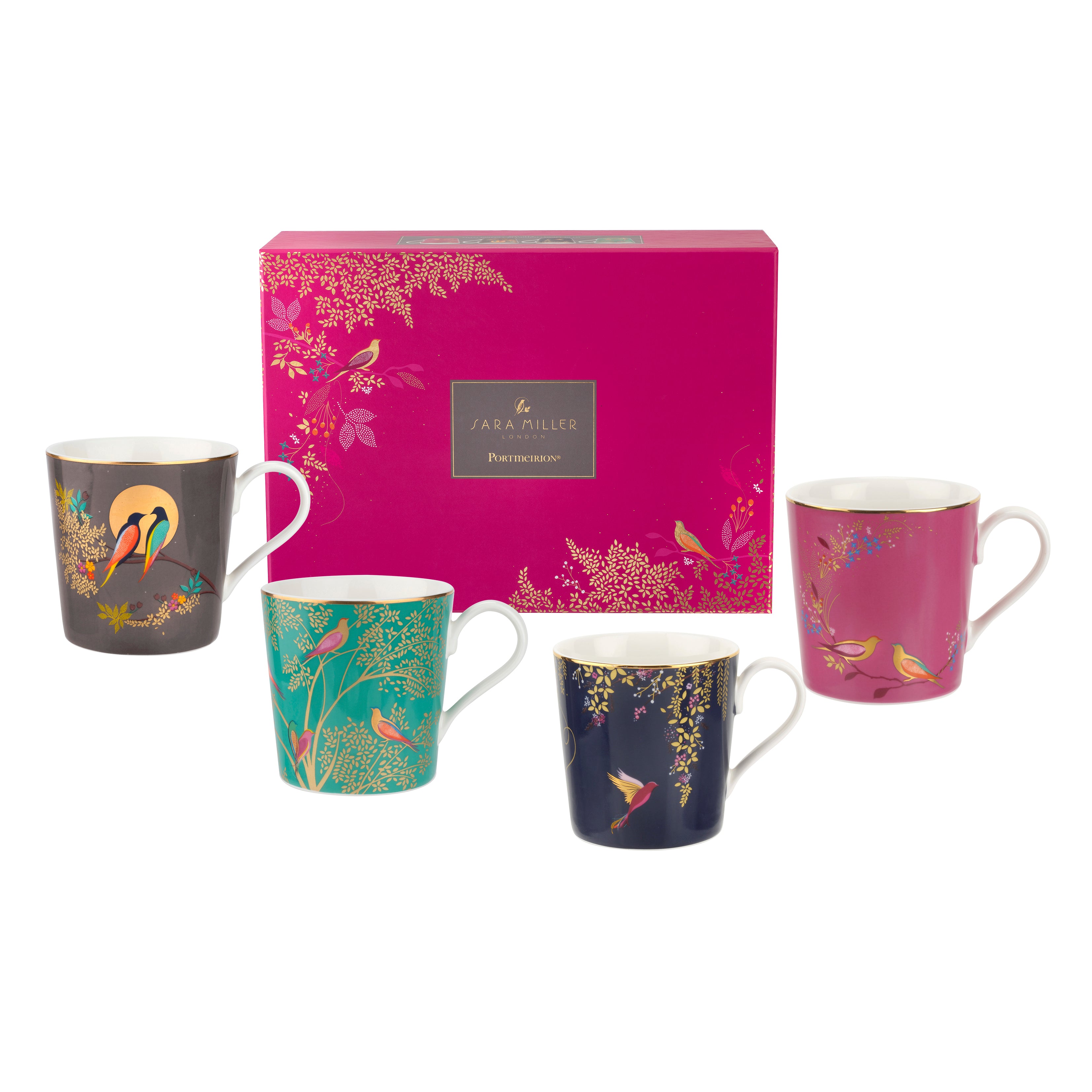Sara Miller London Artisanne Noir Collection Mug - Assorted - Set of 4 0.34L Boxed Set