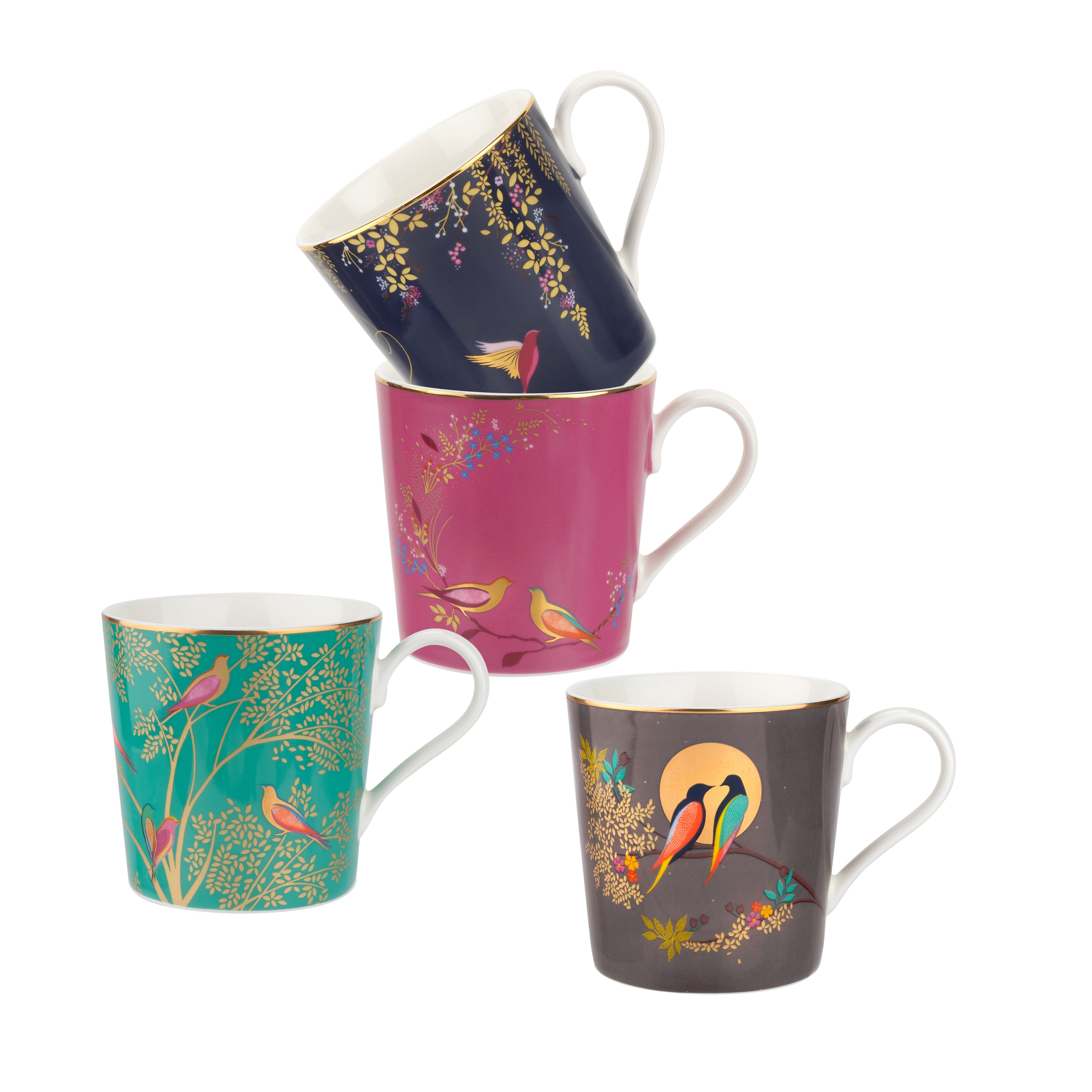 Sara Miller London Artisanne Noir Collection Mug - Assorted - Set of 4 0.34L Boxed Set