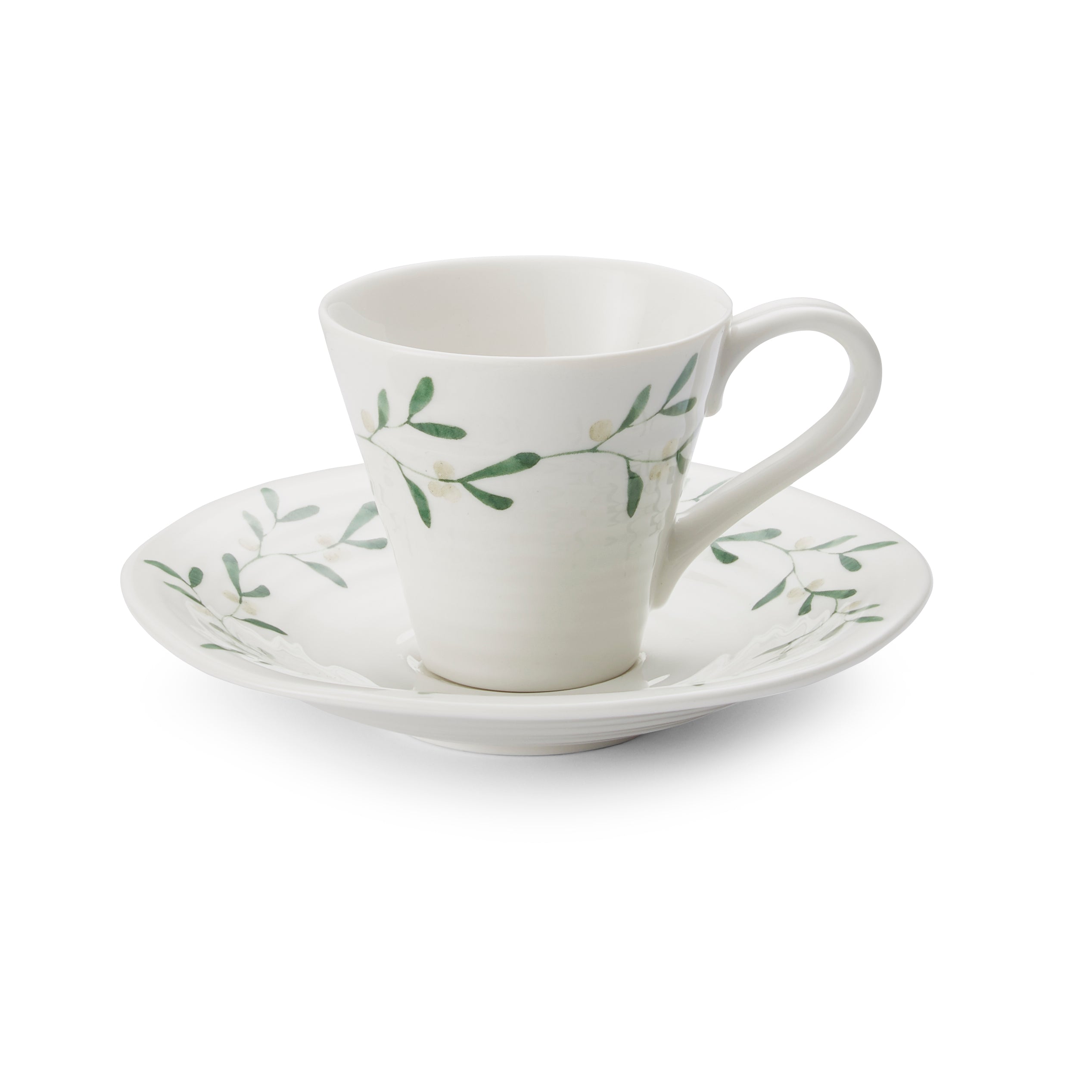 Sophie Conran for Portmeirion Mistletoe Espresso Cup & Saucer - Set of 2 0.08L Boxed Set