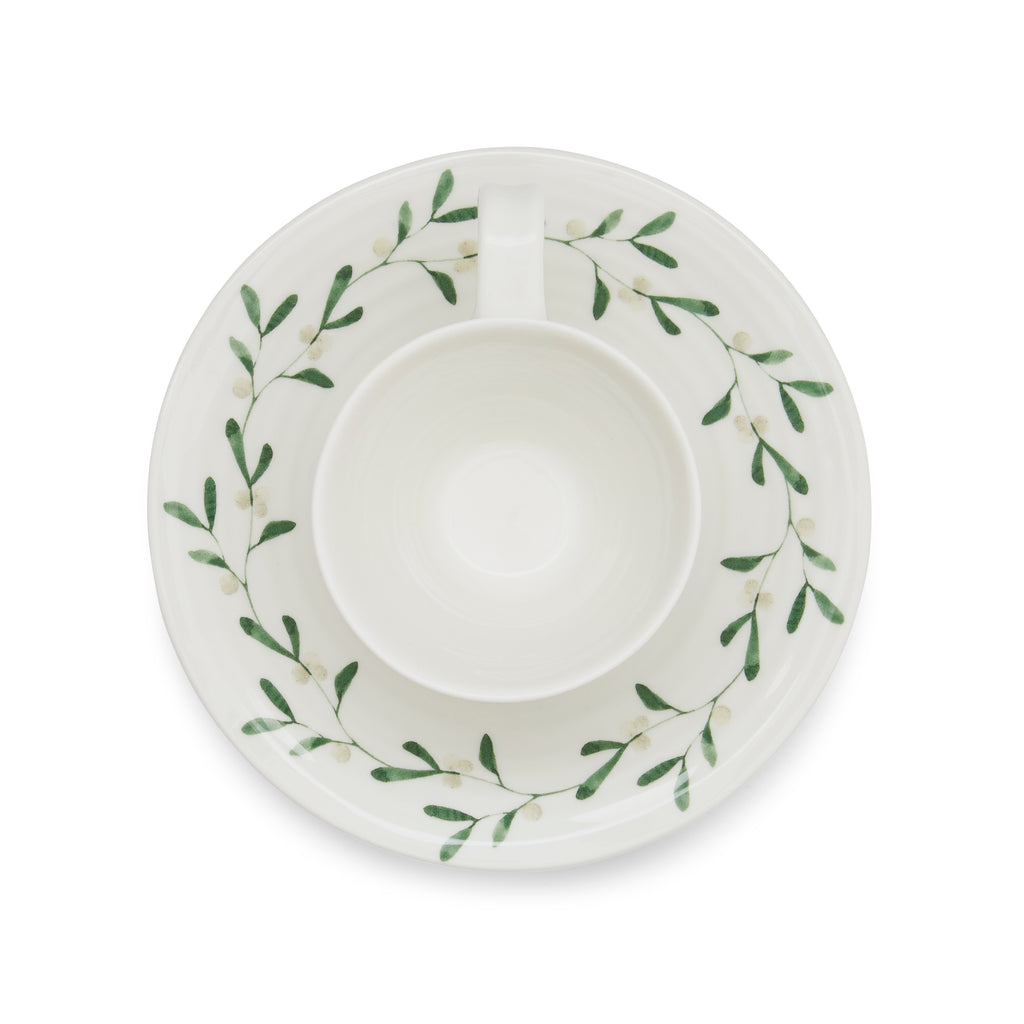 Sophie Conran for Portmeirion Mistletoe Espresso Cup & Saucer - Set of 2 0.08L Boxed Set