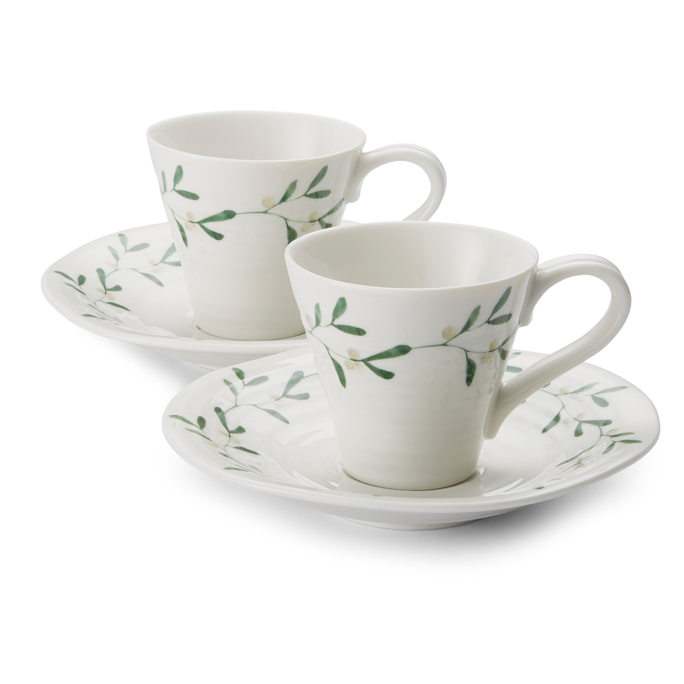 Sophie Conran for Portmeirion Mistletoe Espresso Cup & Saucer - Set of 2 0.08L Boxed Set