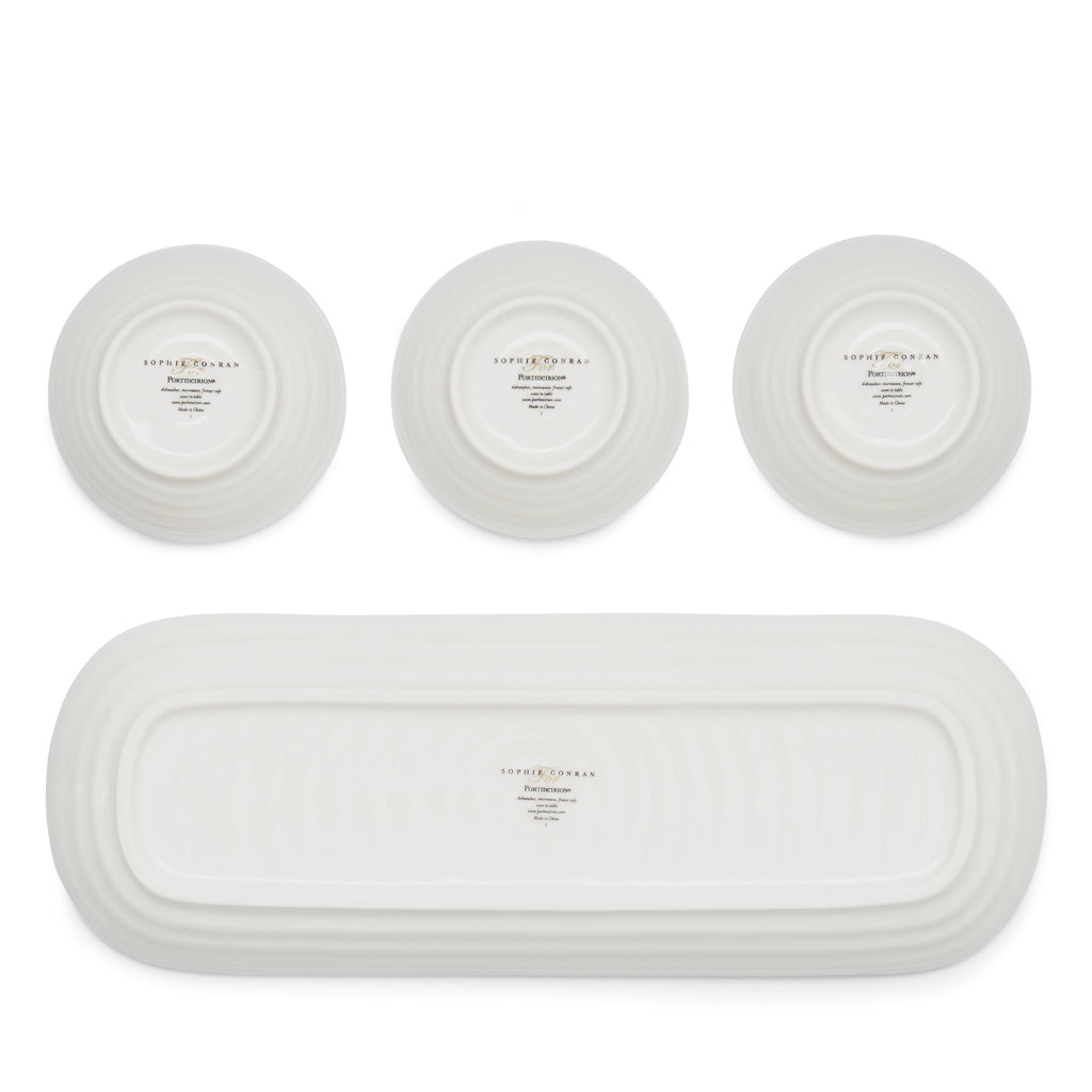 Sophie Conran for Portmeirion Mistletoe 3 Bowl & Tray Set Tray 27.5 x 10cm, Bowls 8cm Boxed Set