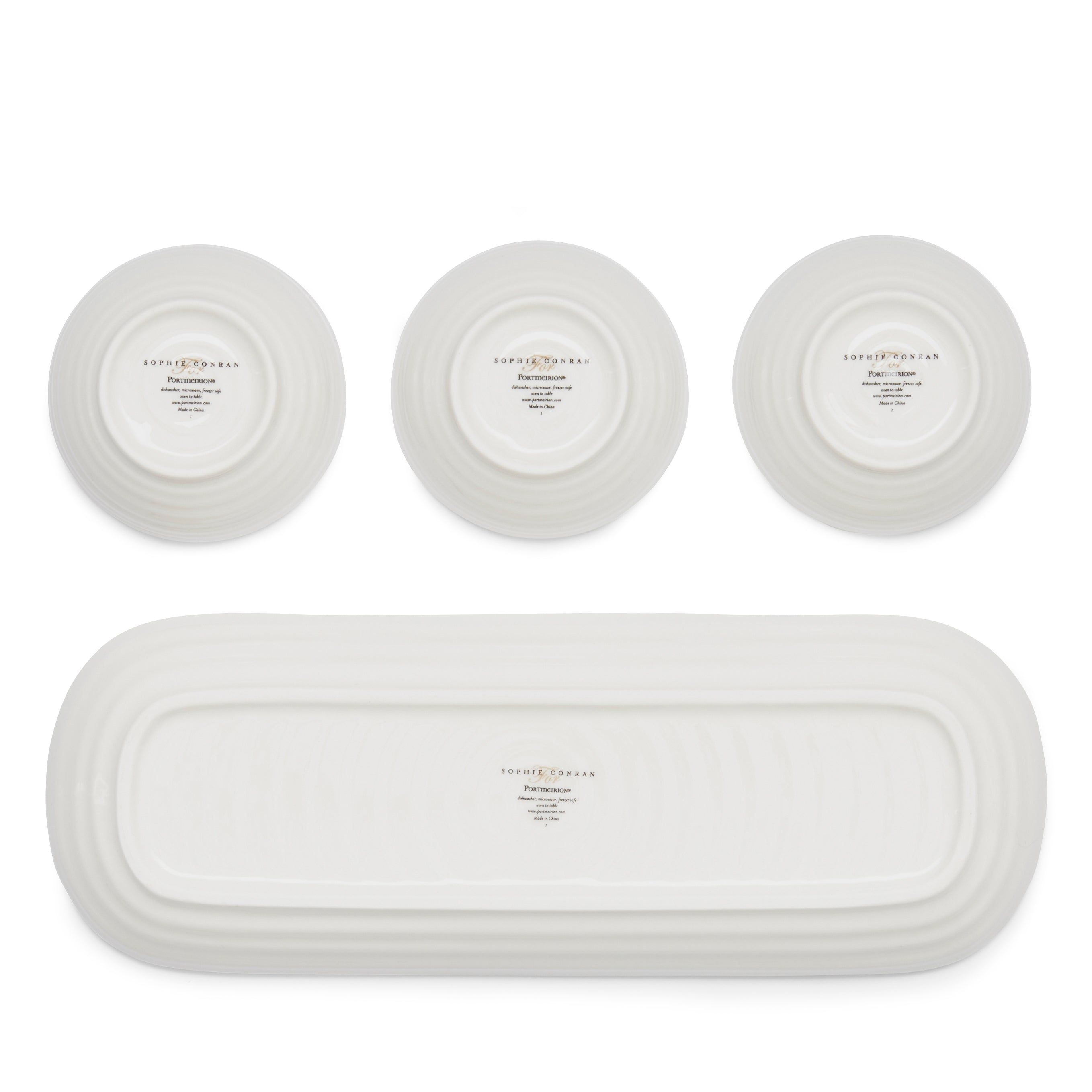 Sophie Conran for Portmeirion Mistletoe 3 Bowl & Tray Set Tray 27.5 x 10cm, Bowls 8cm Boxed Set