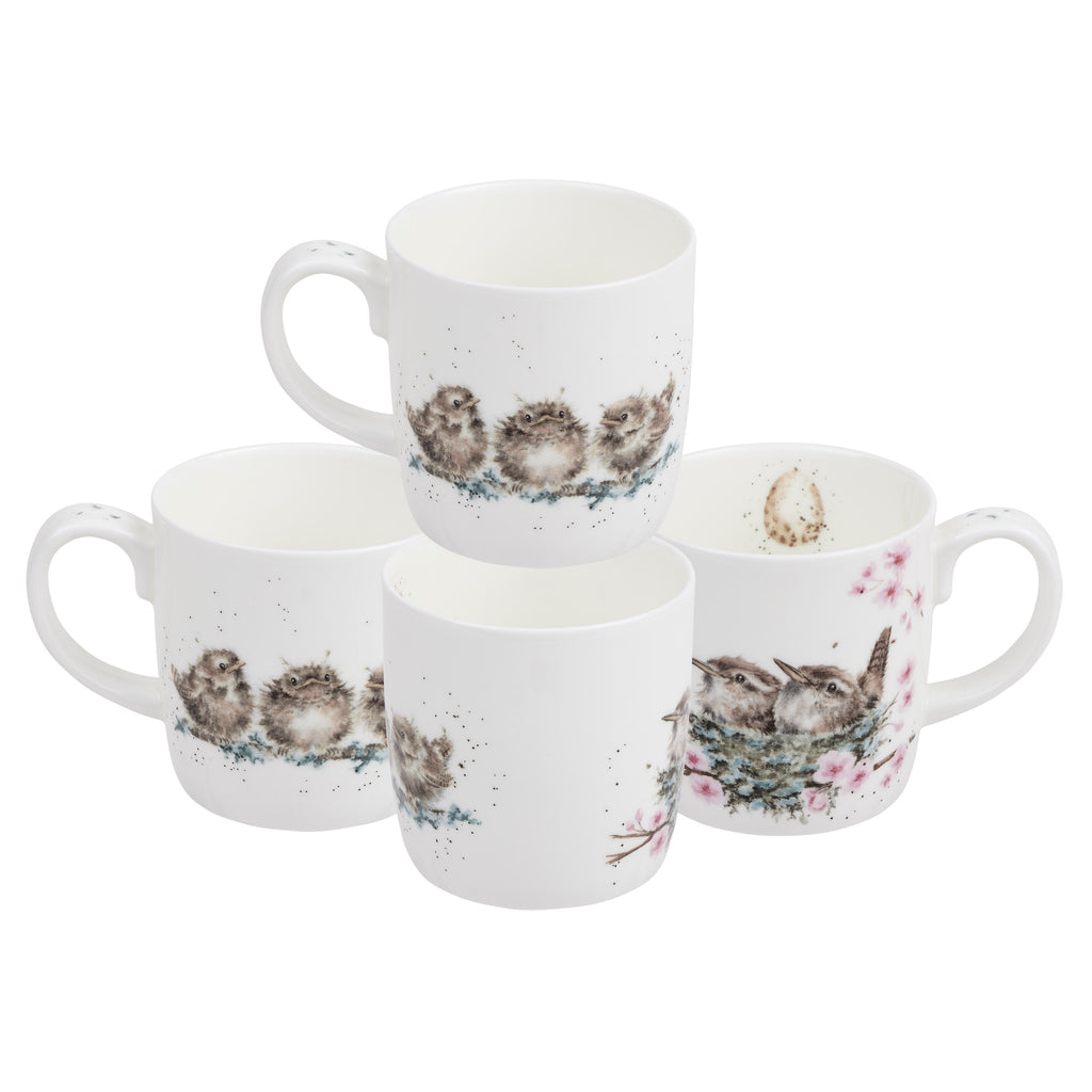Royal Worcester Wrendale Designs Feather Your Nest (Wren) 0.31L Set of 6