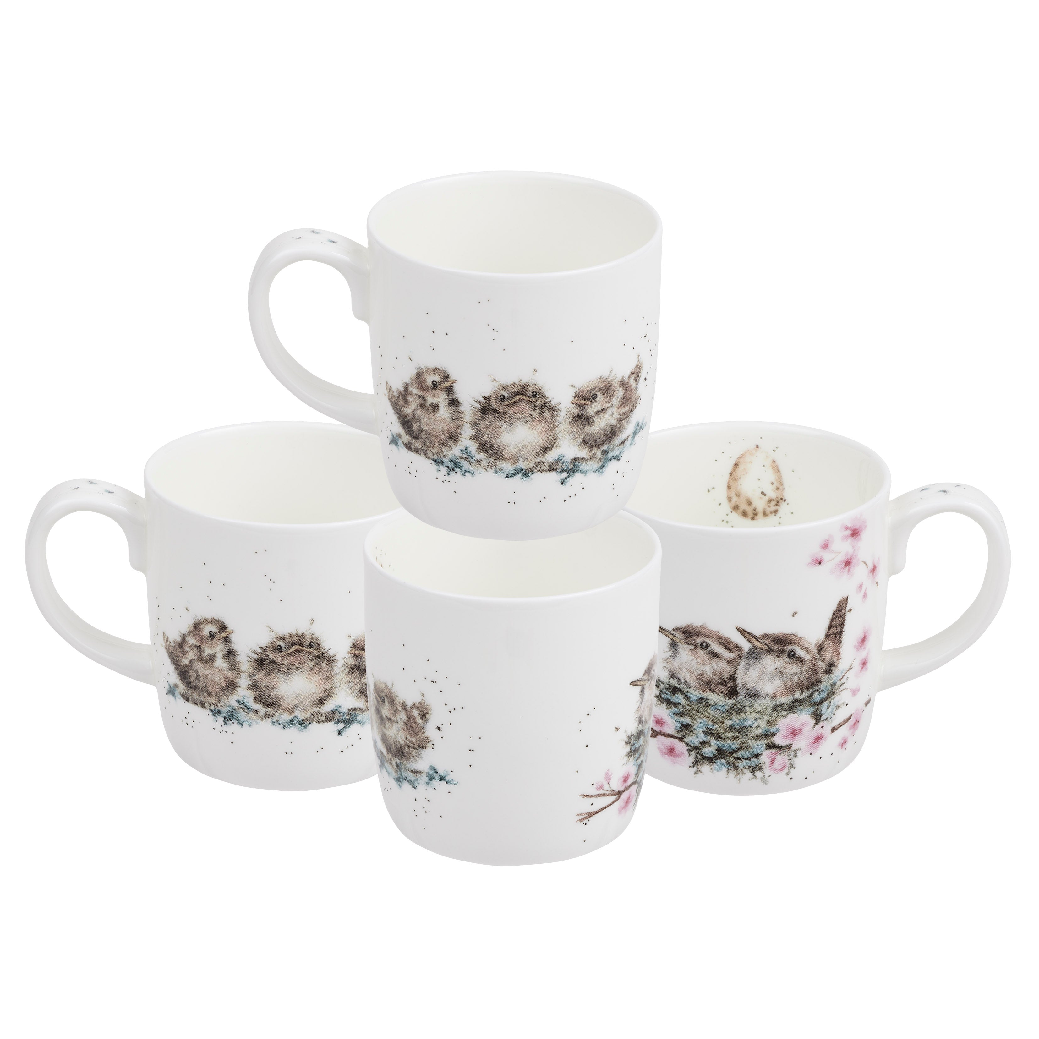 Royal Worcester Wrendale Designs Feather Your Nest (Wren) 0.31L Set of 6