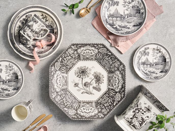 Heritage Flora Octagonal Platter 35.5cm
