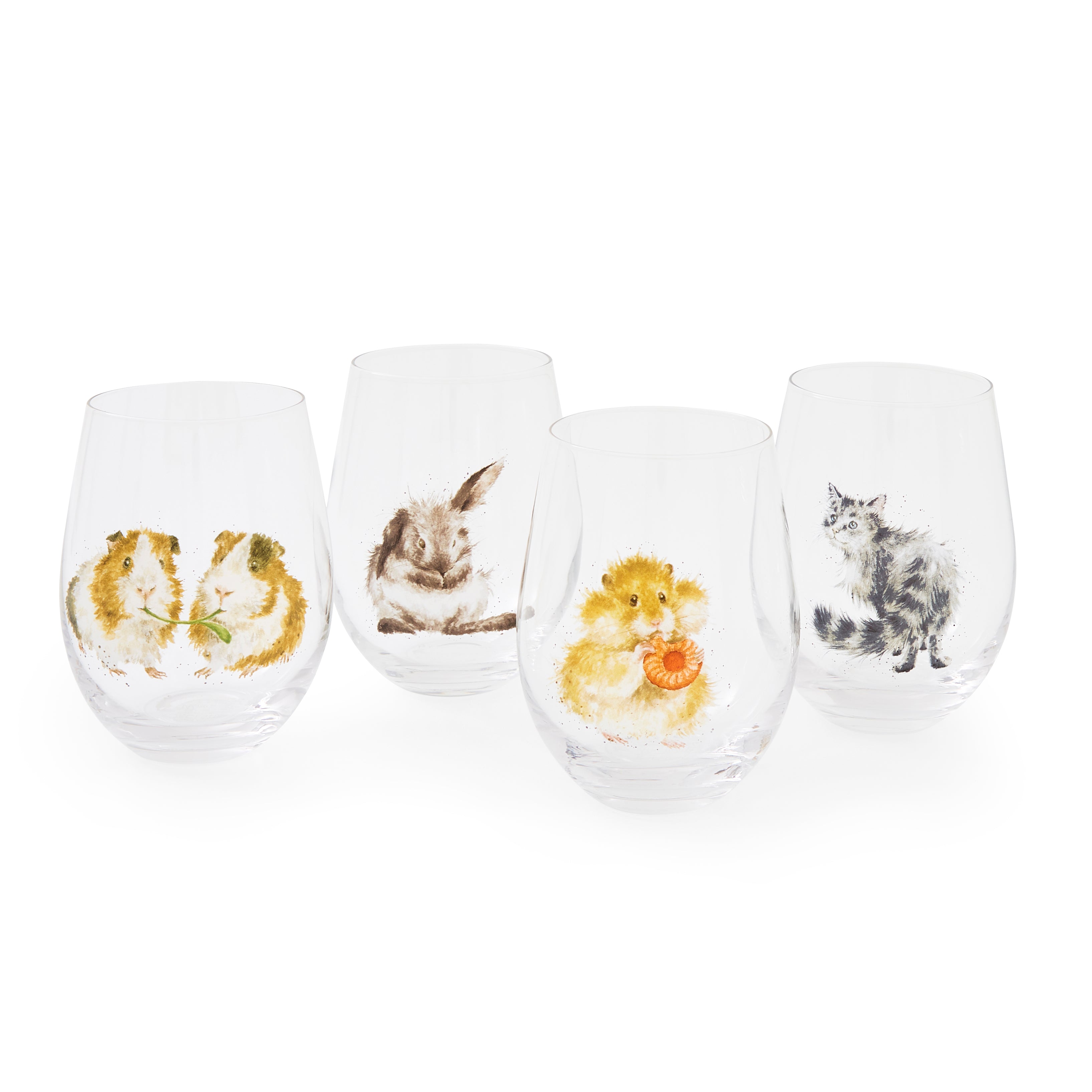 Wrendale Designs Tumblers - Set of 4 - Assorted Domestic Animals 550ml Boxed Set