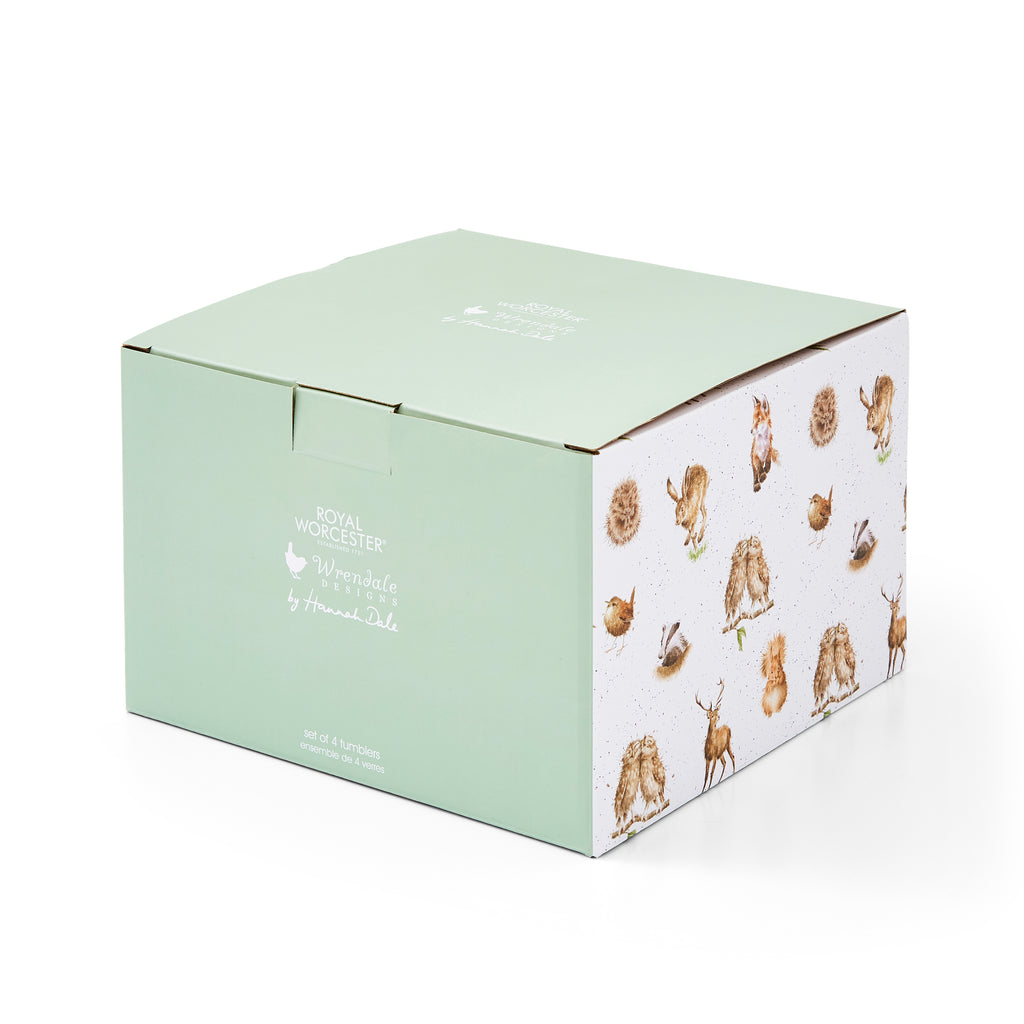 Wrendale Designs Tumblers - Set of 4 - Assorted Domestic Animals 550ml Boxed Set