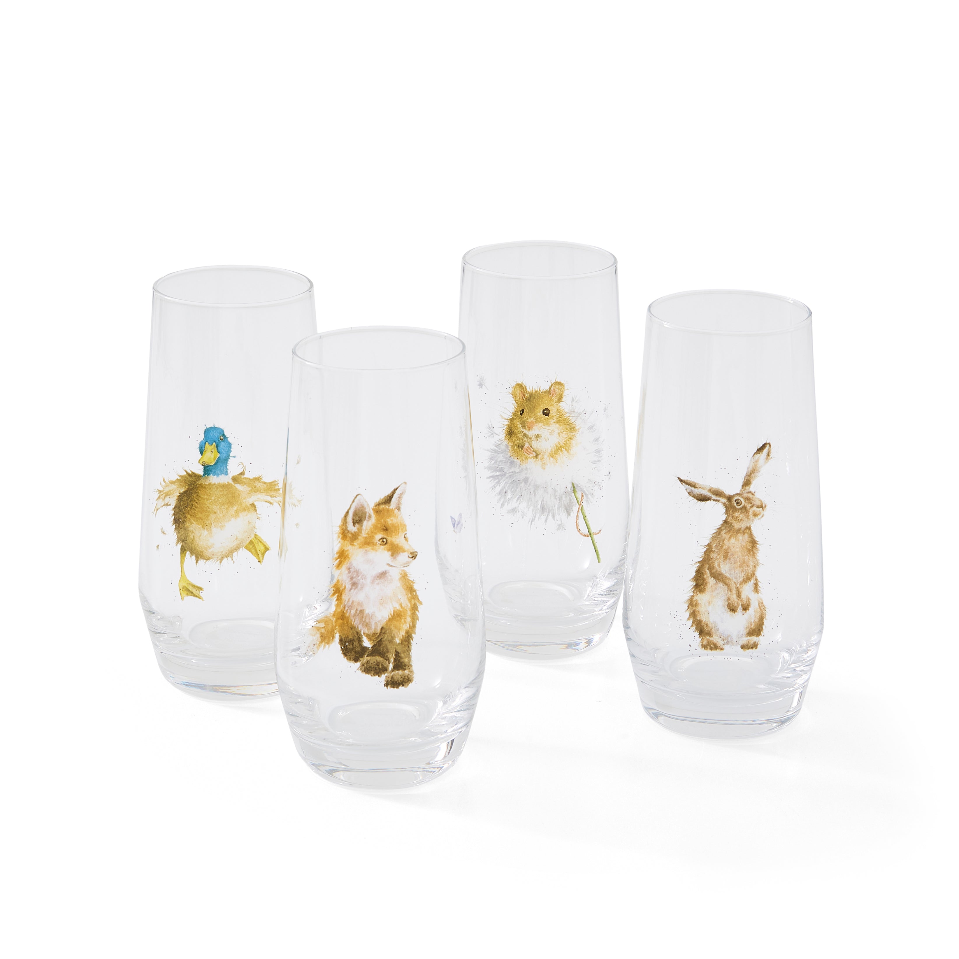 Wrendale Designs Hi Balls - Set of 4 - Assorted Country Animals 550ml Boxed Set