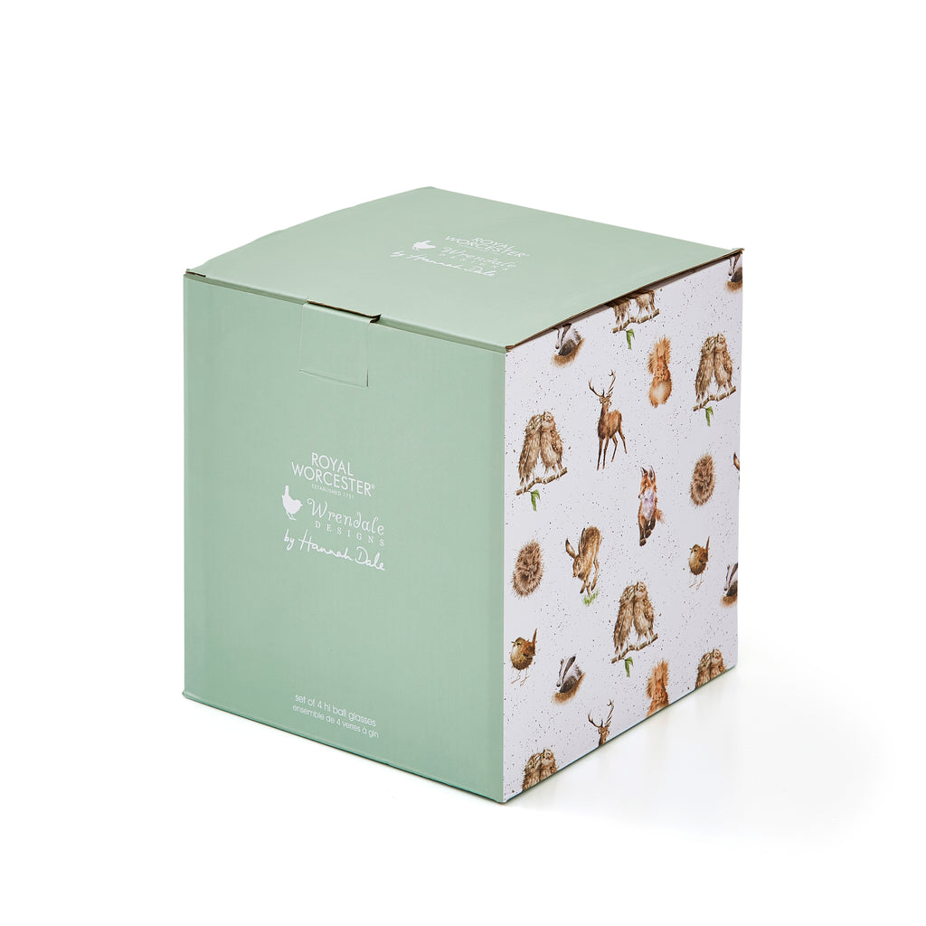 Wrendale Designs Hi Balls - Set of 4 - Assorted Country Animals 550ml Boxed Set