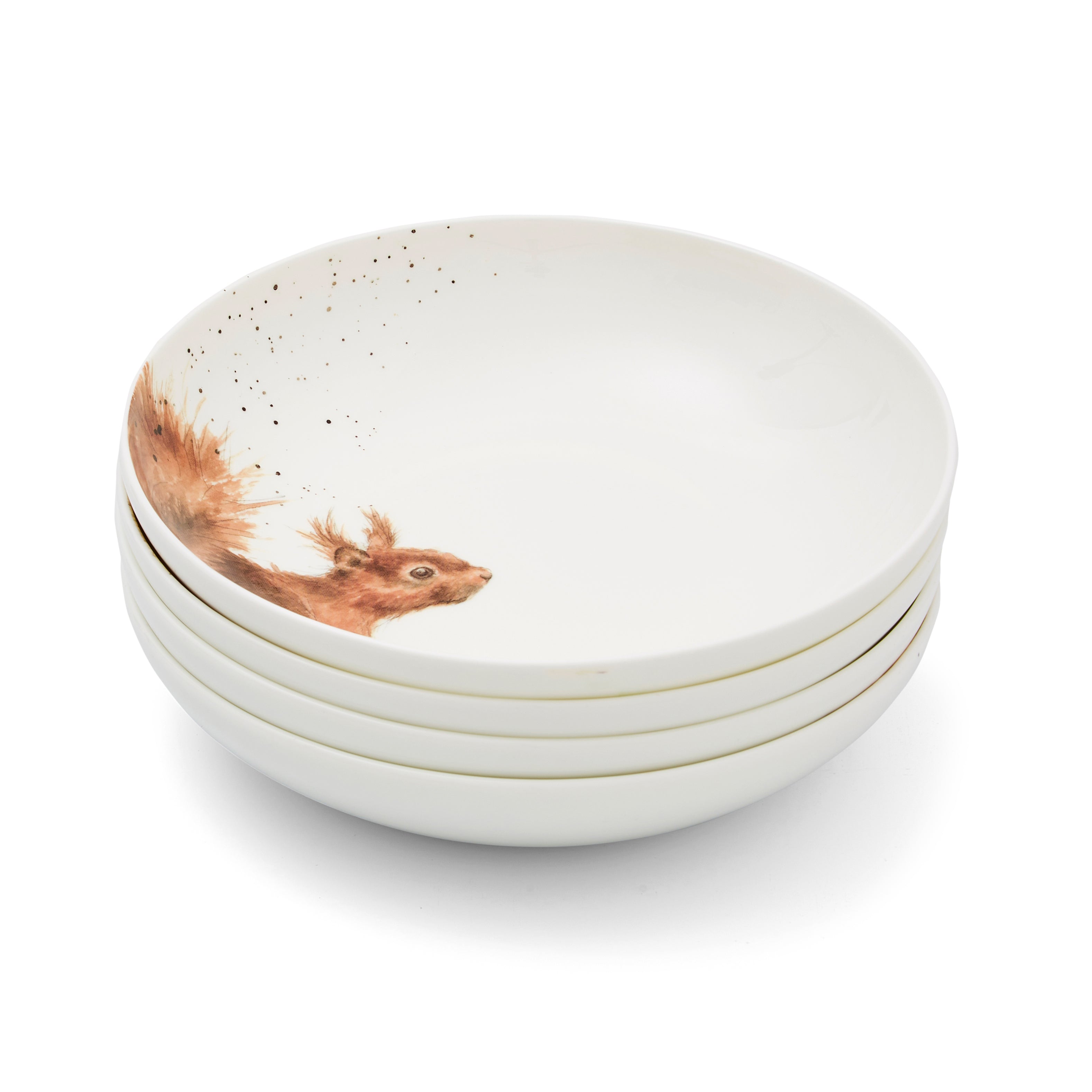Wrendale Designs Pasta Bowls - Set of 4 (Duck, Mouse, Hare, Squirrel) 22cm Set of 4