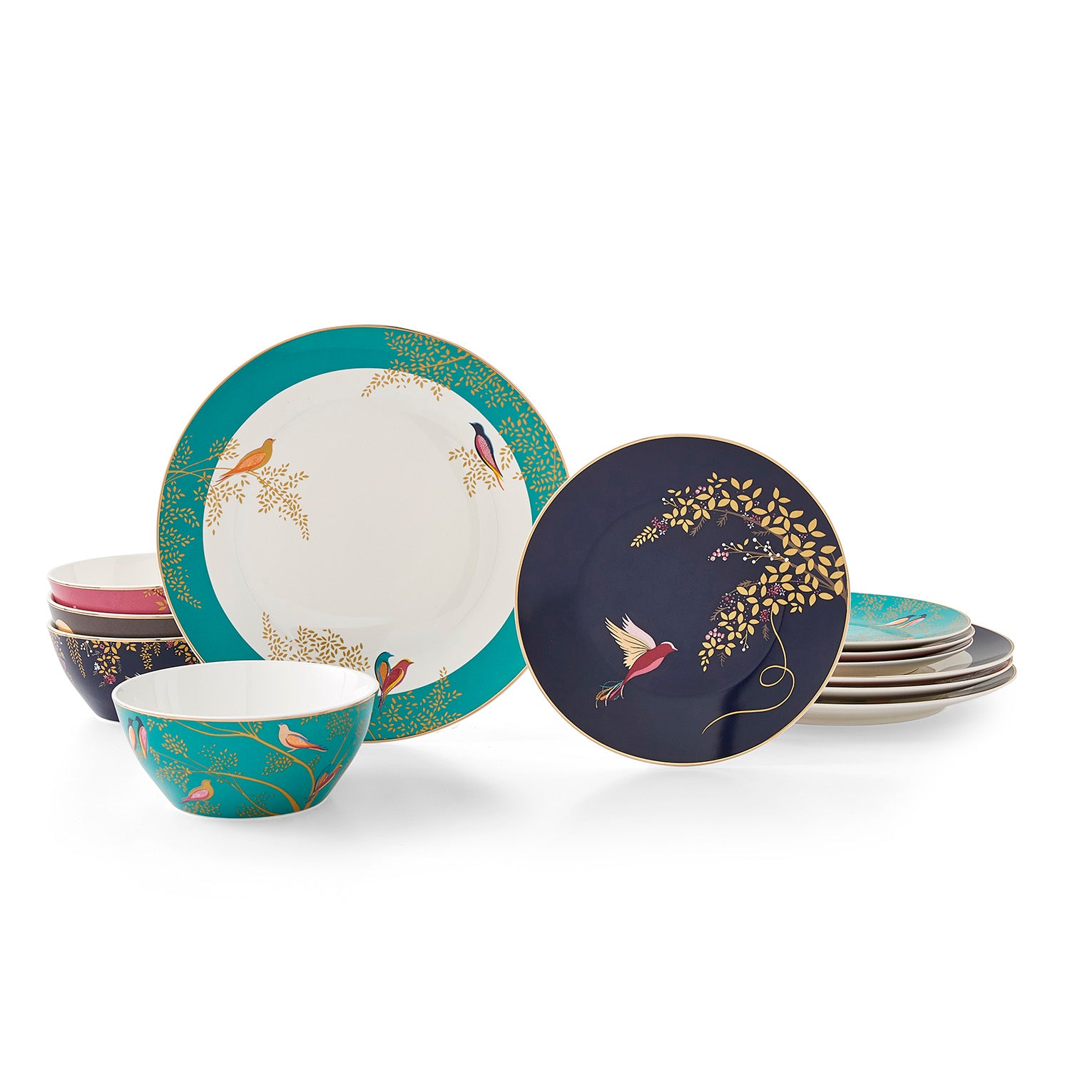 Sara Miller London Artisanne Noir Collection 12 Piece Set Plate - 28cm/11", Plate - 20cm/8"
Cereal - 15cm/6" Boxed Set