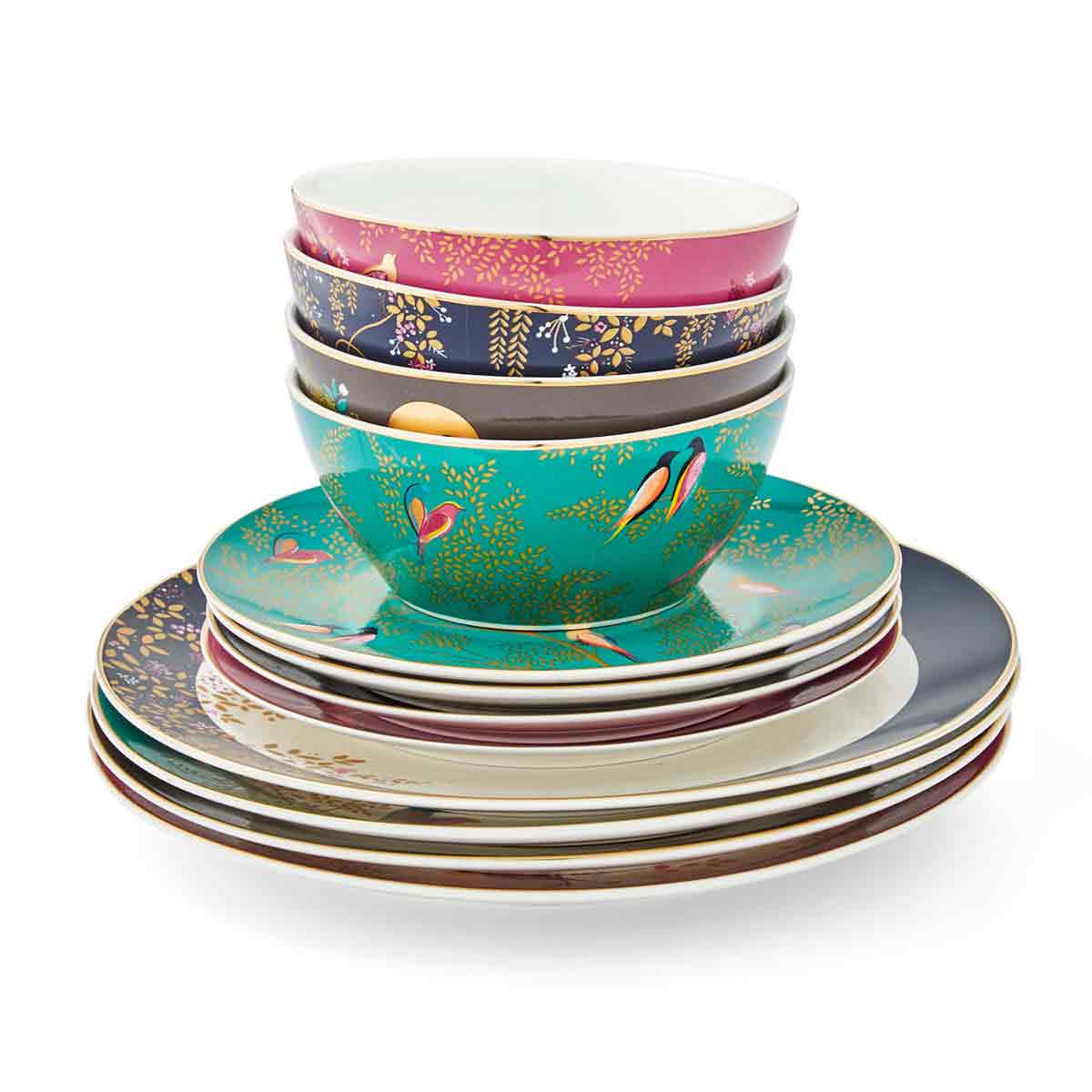 Sara Miller London Artisanne Noir Collection 12 Piece Set Plate - 28cm/11", Plate - 20cm/8"
Cereal - 15cm/6" Boxed Set