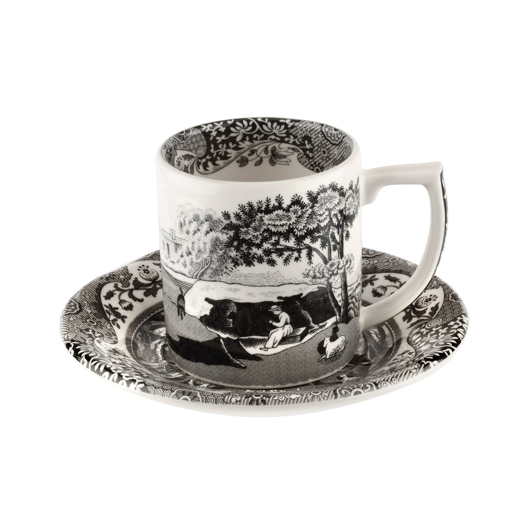 Black Italian Espresso Cup & Saucer 0.09L Single