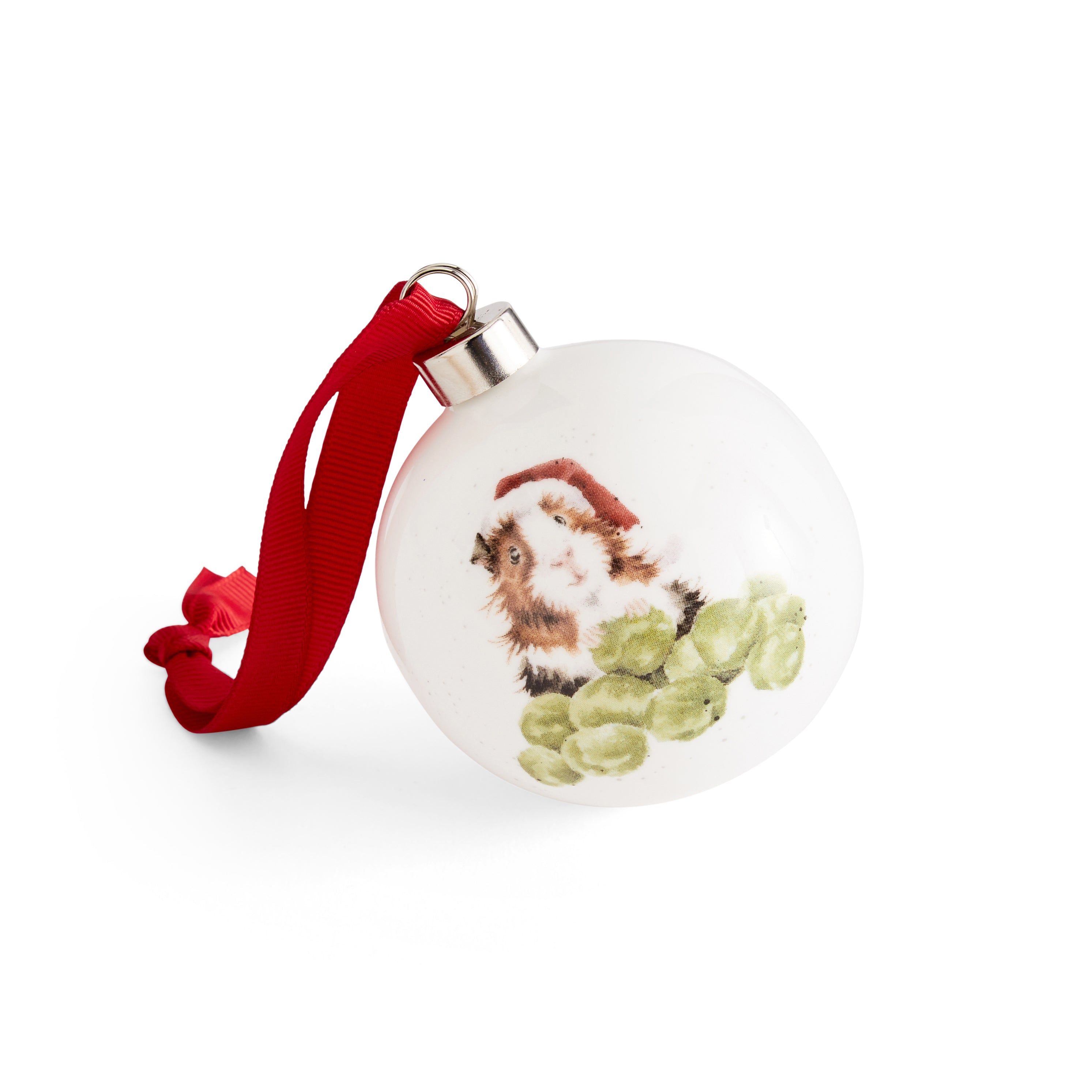 WreWrendale Designs - Christmas Collectionsndale Designs Coloured Collection Bauble - Sprouts (Guinea Pig) 7cm diam. Single