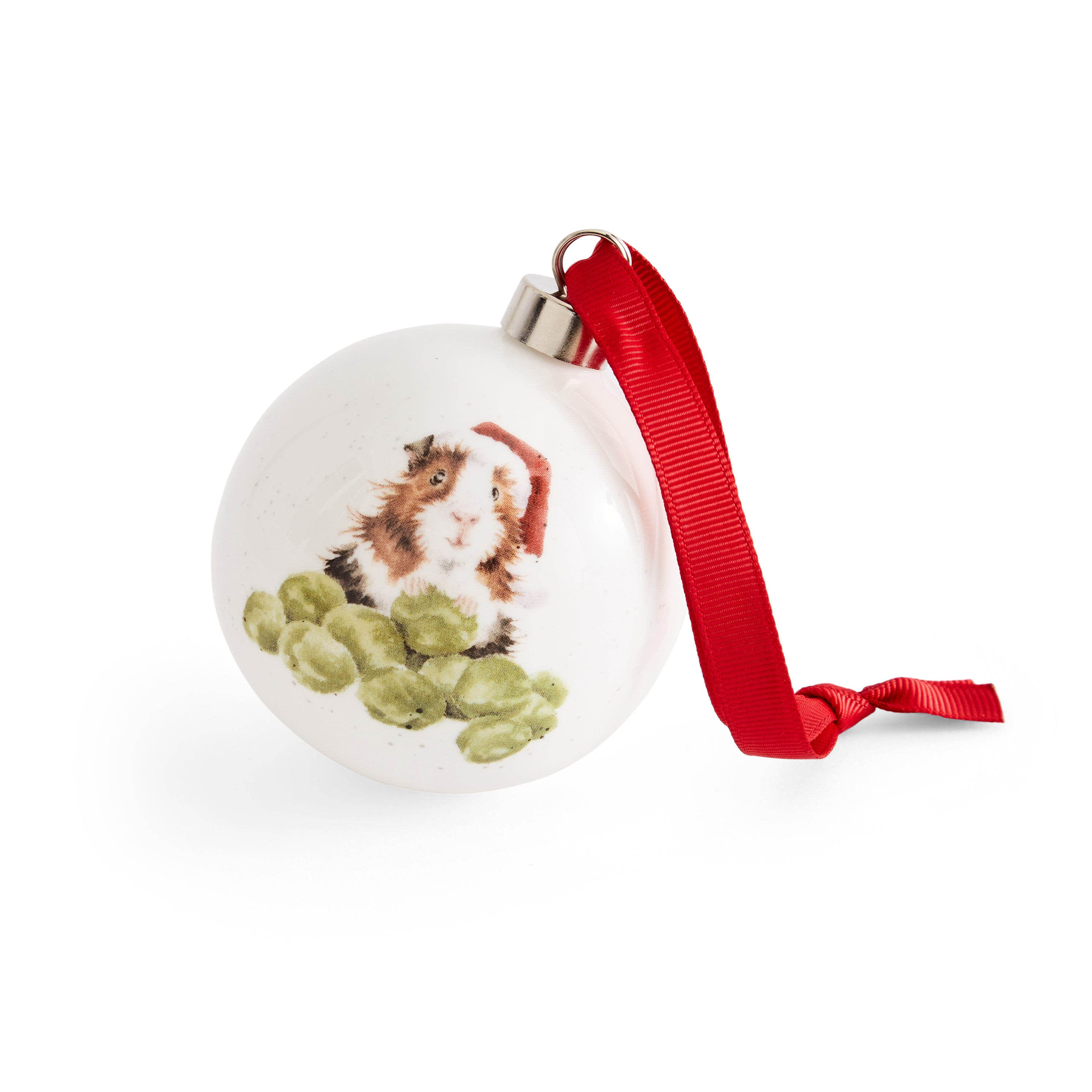 WreWrendale Designs - Christmas Collectionsndale Designs Coloured Collection Bauble - Sprouts (Guinea Pig) 7cm diam. Single